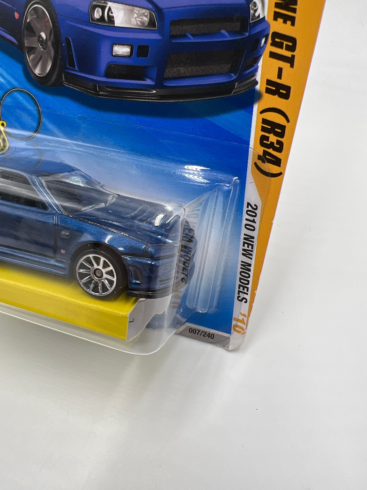 2010 Hot Wheels New Models #7 Keys To Speed Nissan Skyline GT-R R34 Blue W/Key Chain W/Protector VHTF