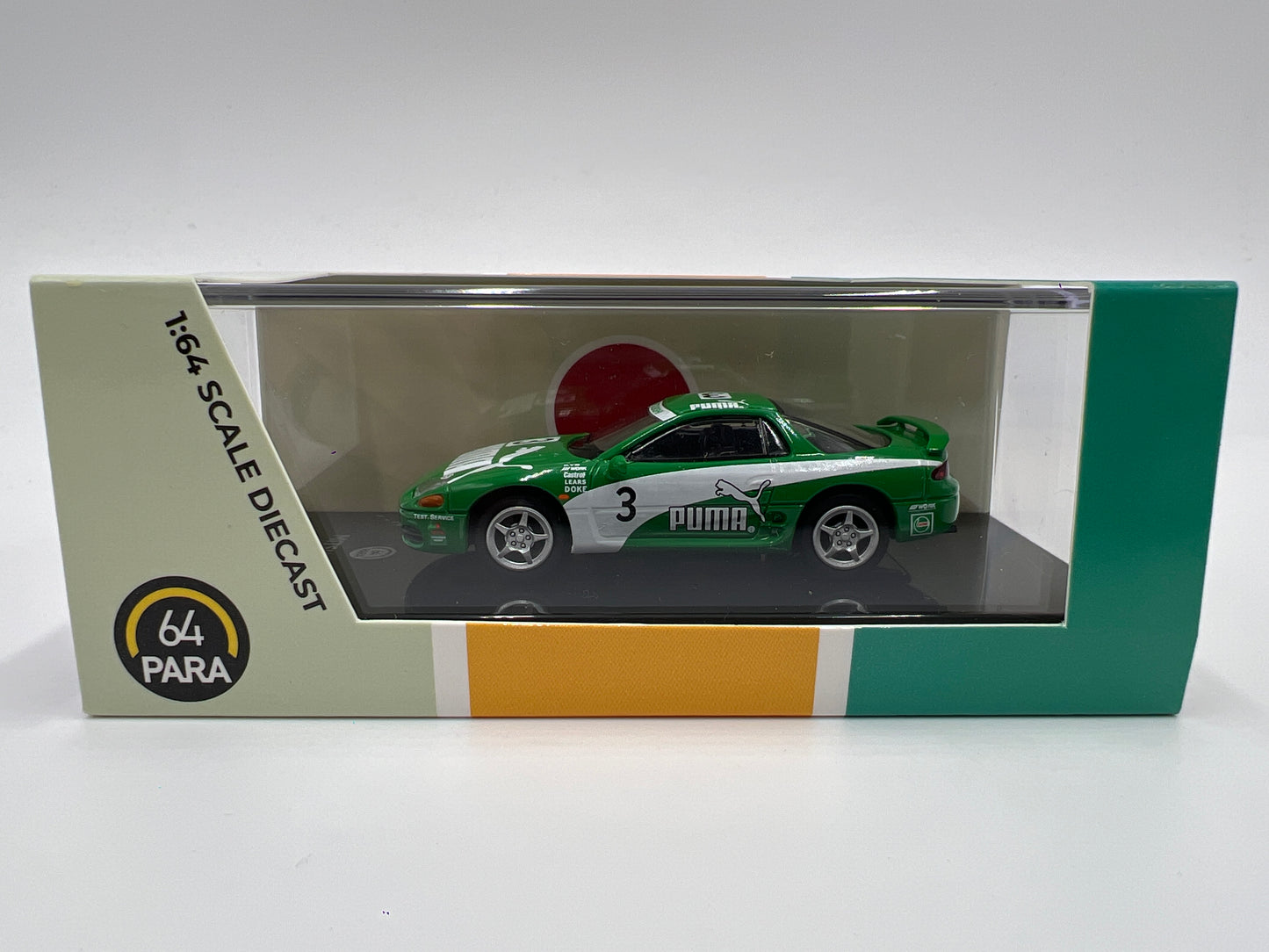 Para64 1:64 Scale Diecast Mitsubishi Motors Mitsubishi 3000GT GTO Green Puma