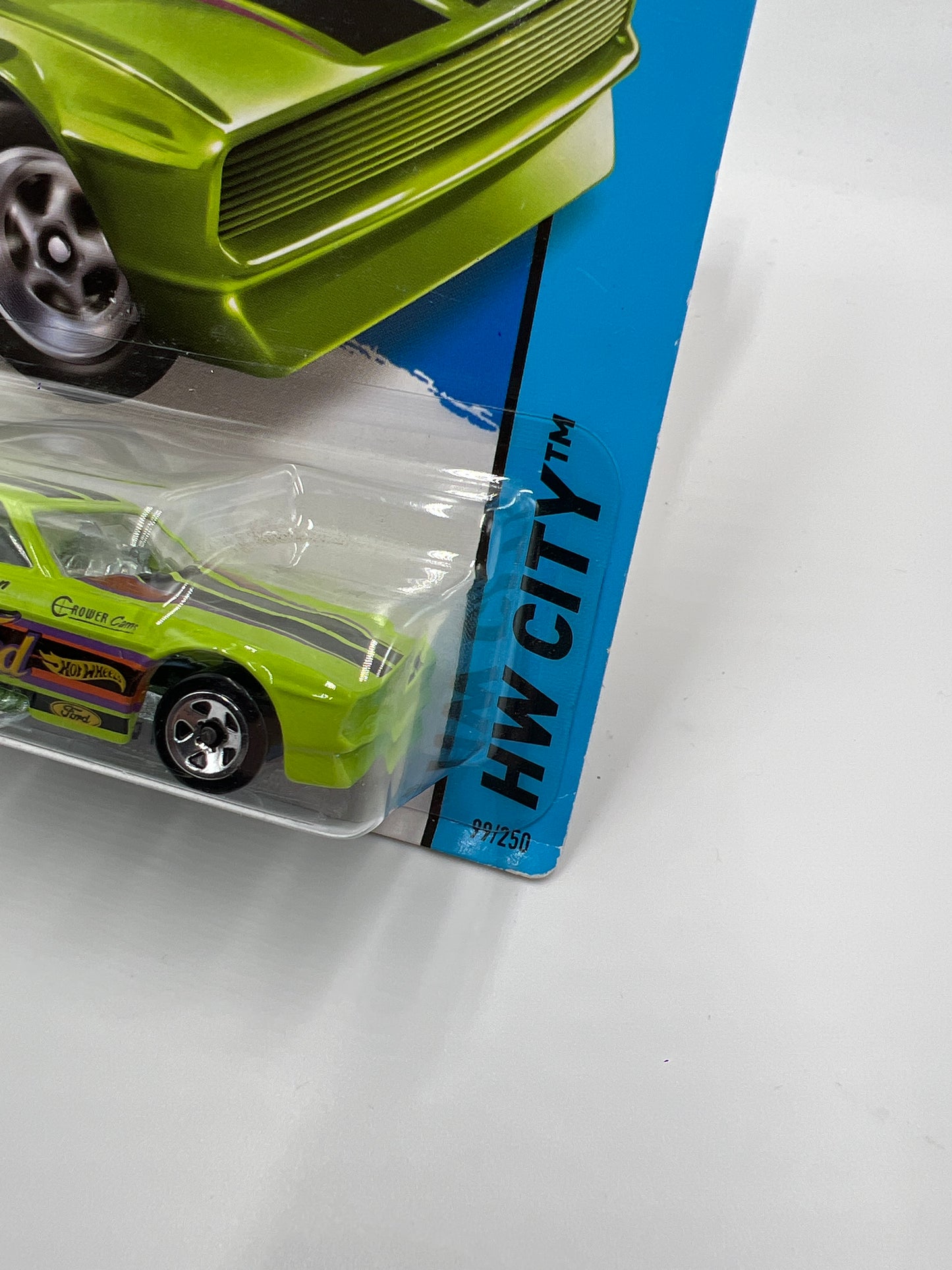 2014 Hot Wheels City #99 71 Mustang Funny Car Green (Card Not Perfect) 19C