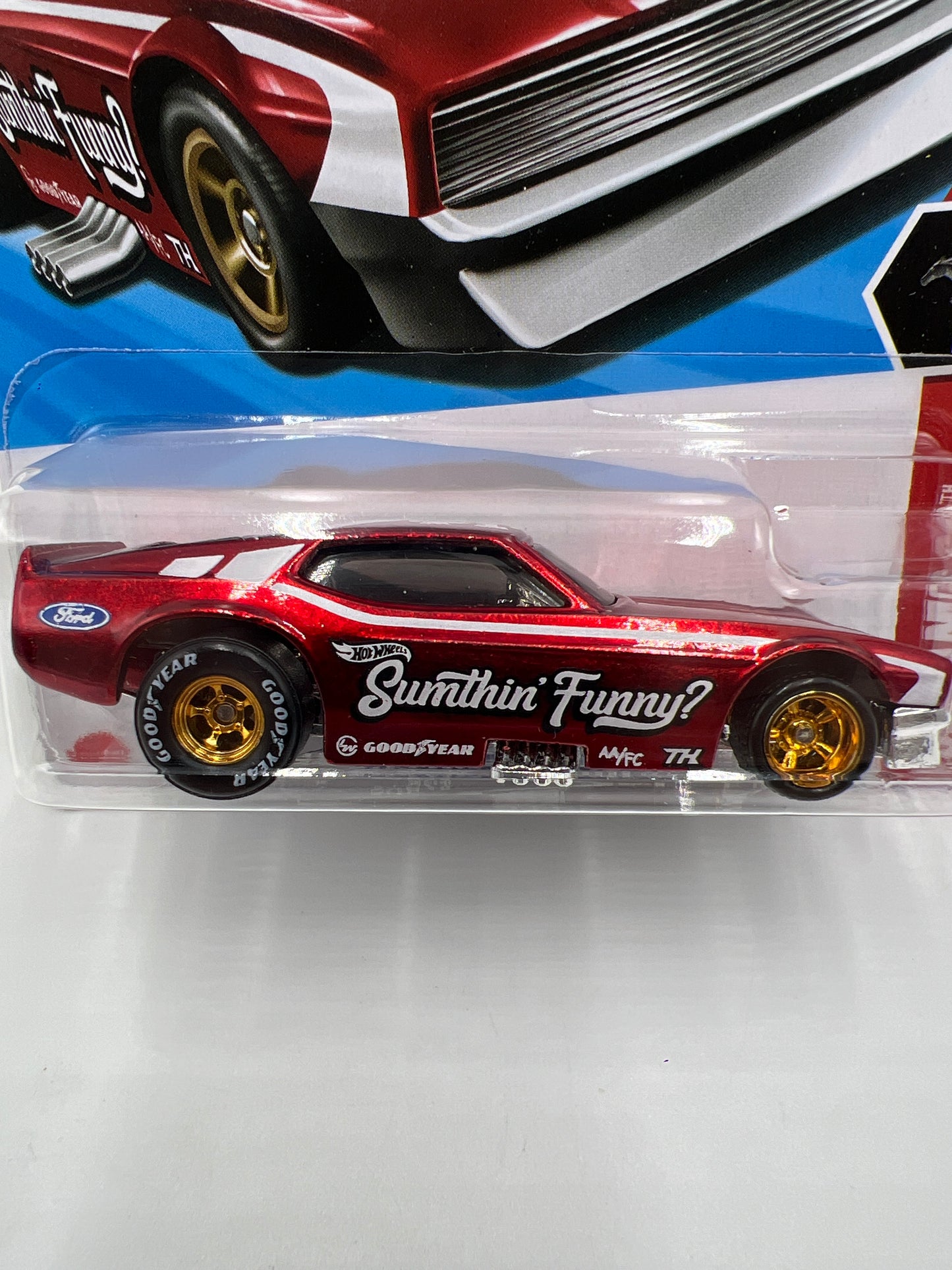 2025 Hot Wheels H Case Super Treasure Hunt #175 71 Mustang Funny Car Red W/Protector #2