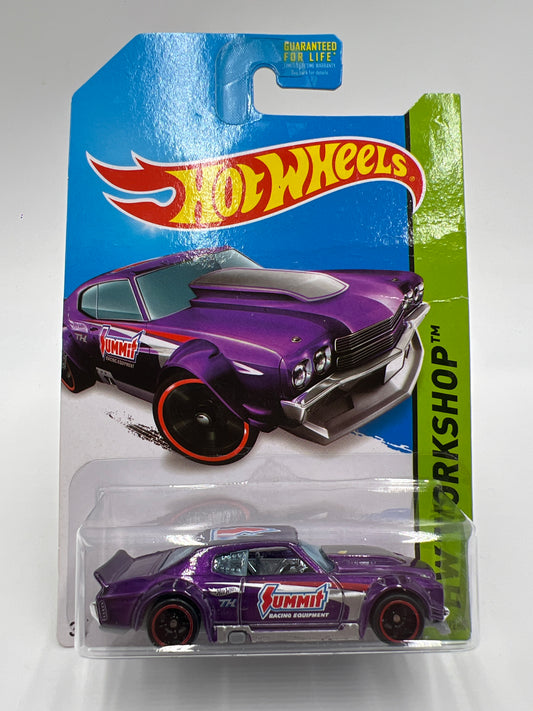 2014 Hot Wheels Super Treasure Hunt #243 70 Chevy Chevelle Purple Summit W/Protector Bad Card