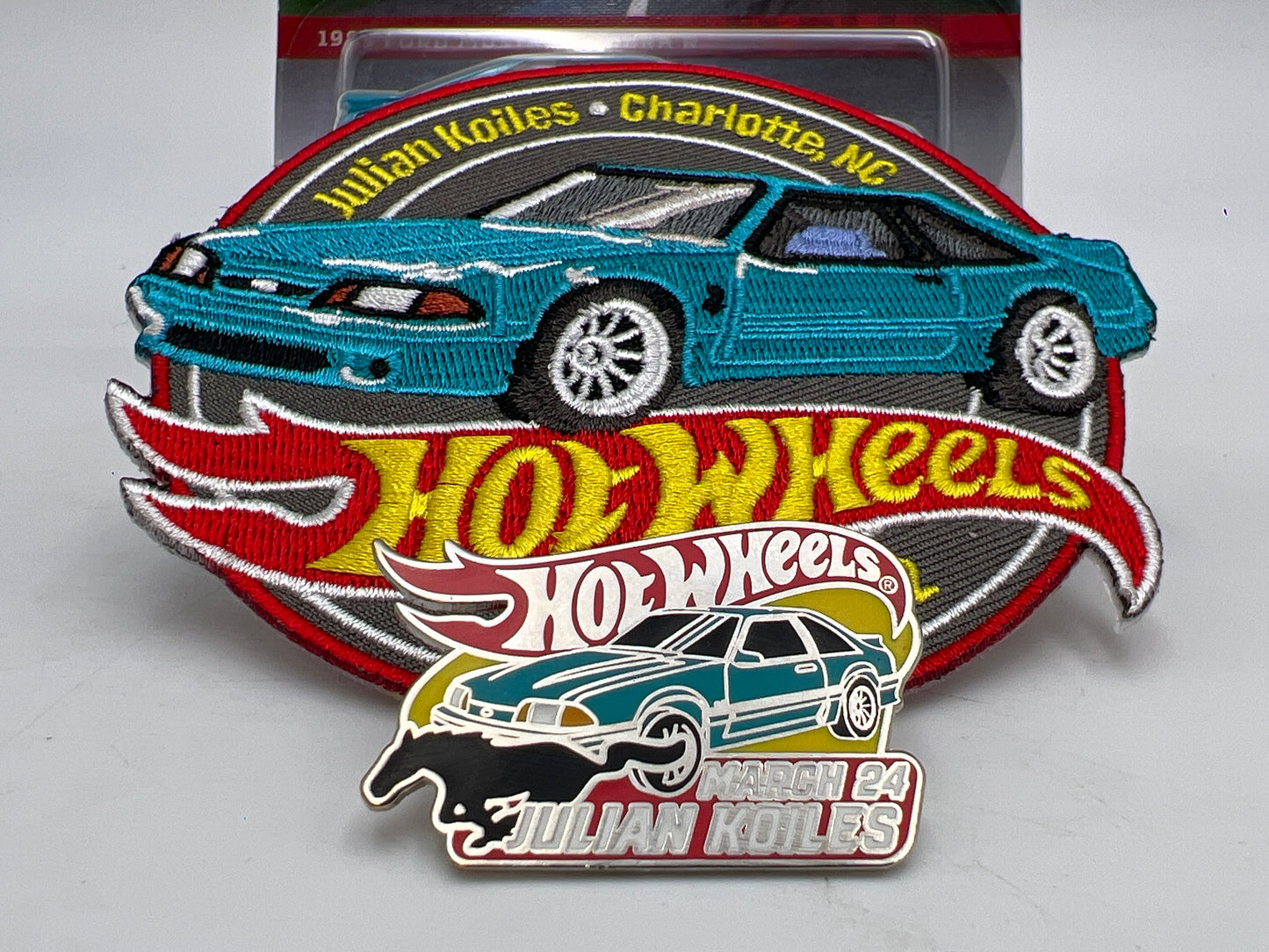 2022 Hot Wheels 22th Collectors Nationals Dinner Sticker 1993 Ford Mustang Cobra R W/Patch & Pin W/Protector