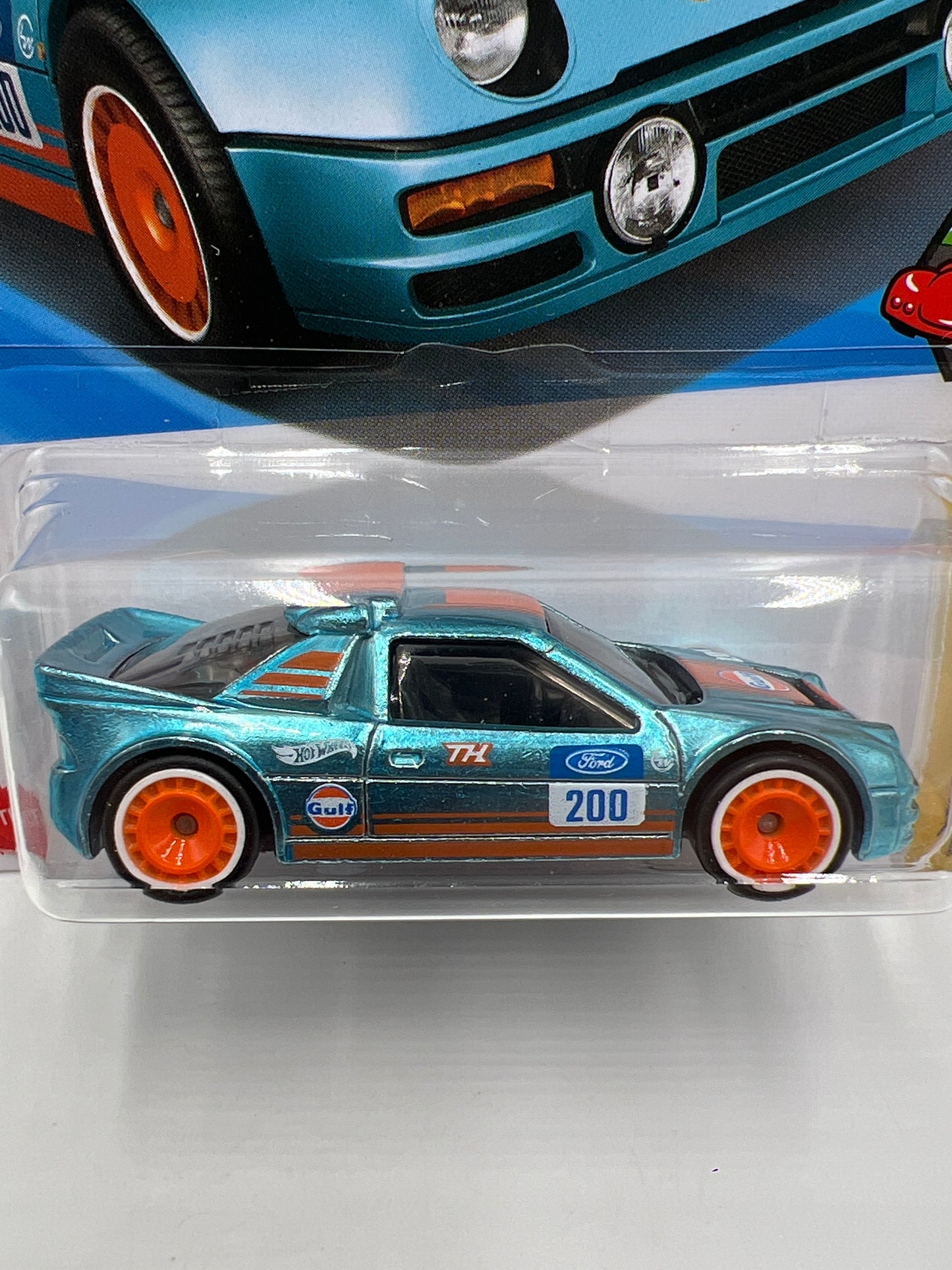 2025 Hot Wheels Super Treasure Hunt #247 Ford RS200 Gulf Blue W/Protector