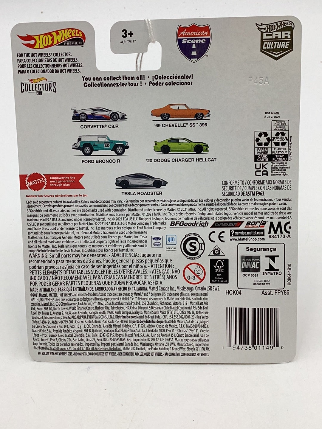 Hot wheels American Scene 4/5 20 Dodge Charger Hellcat 244P