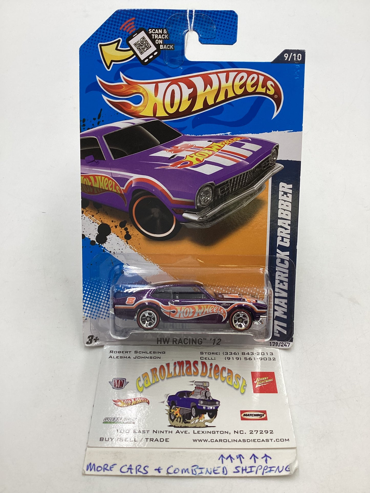 2012 HW Racing #179 Walmart Exclusive 71 Maverick Grabber Purple 234D