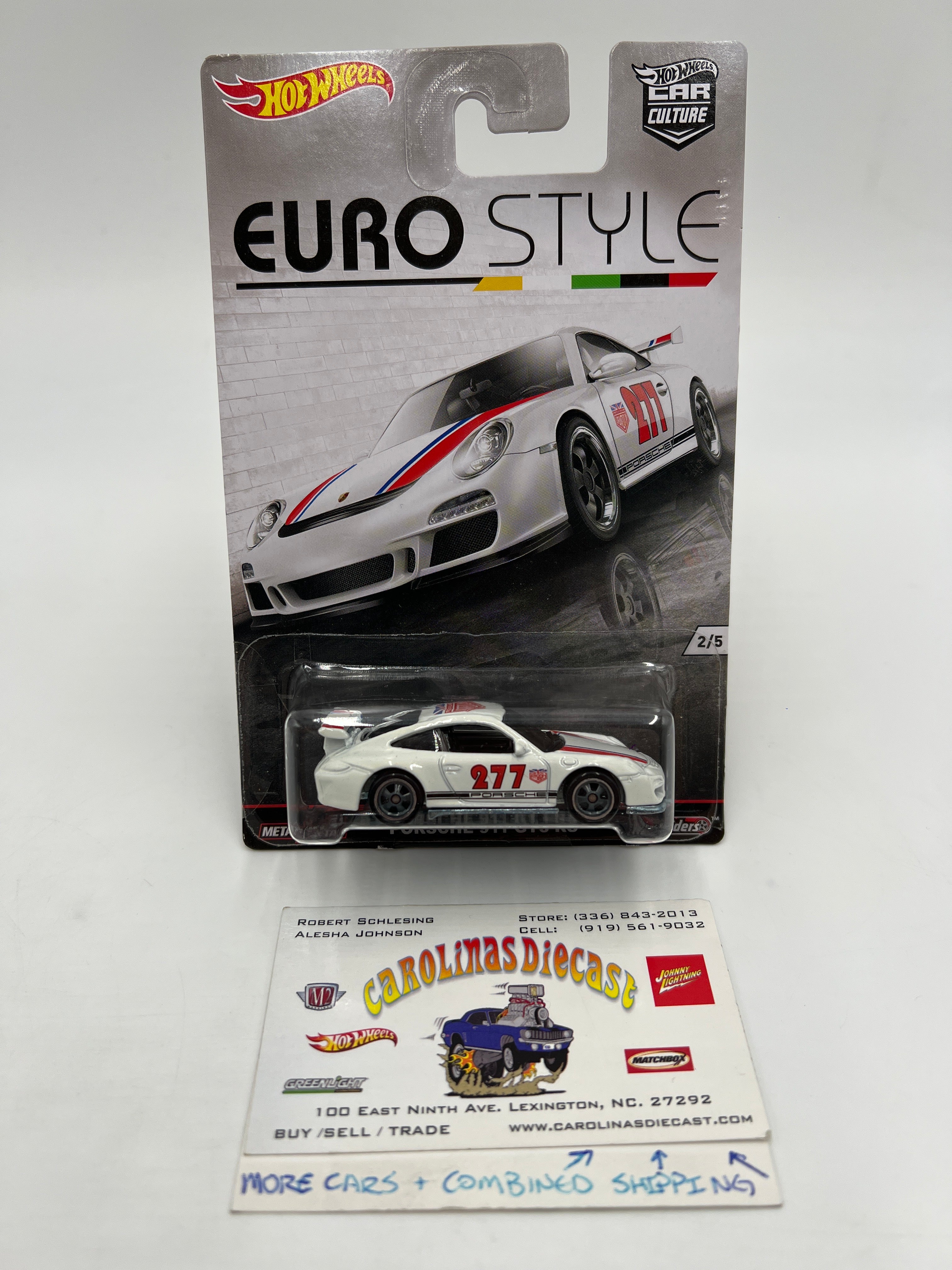 Hot Wheels Premium Euro Style #2 Porsche 911 GT3 RS White Magnus