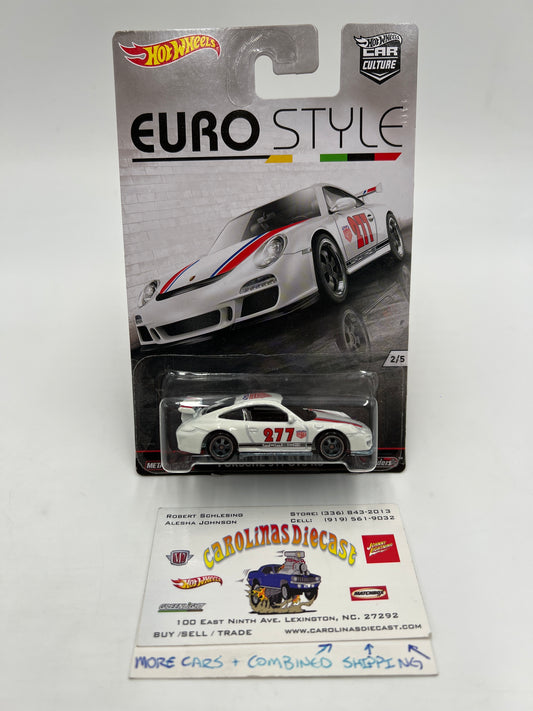 Hot Wheels Premium Euro Style #2 Porsche 911 GT3 RS White Magnus Walker W/Protector