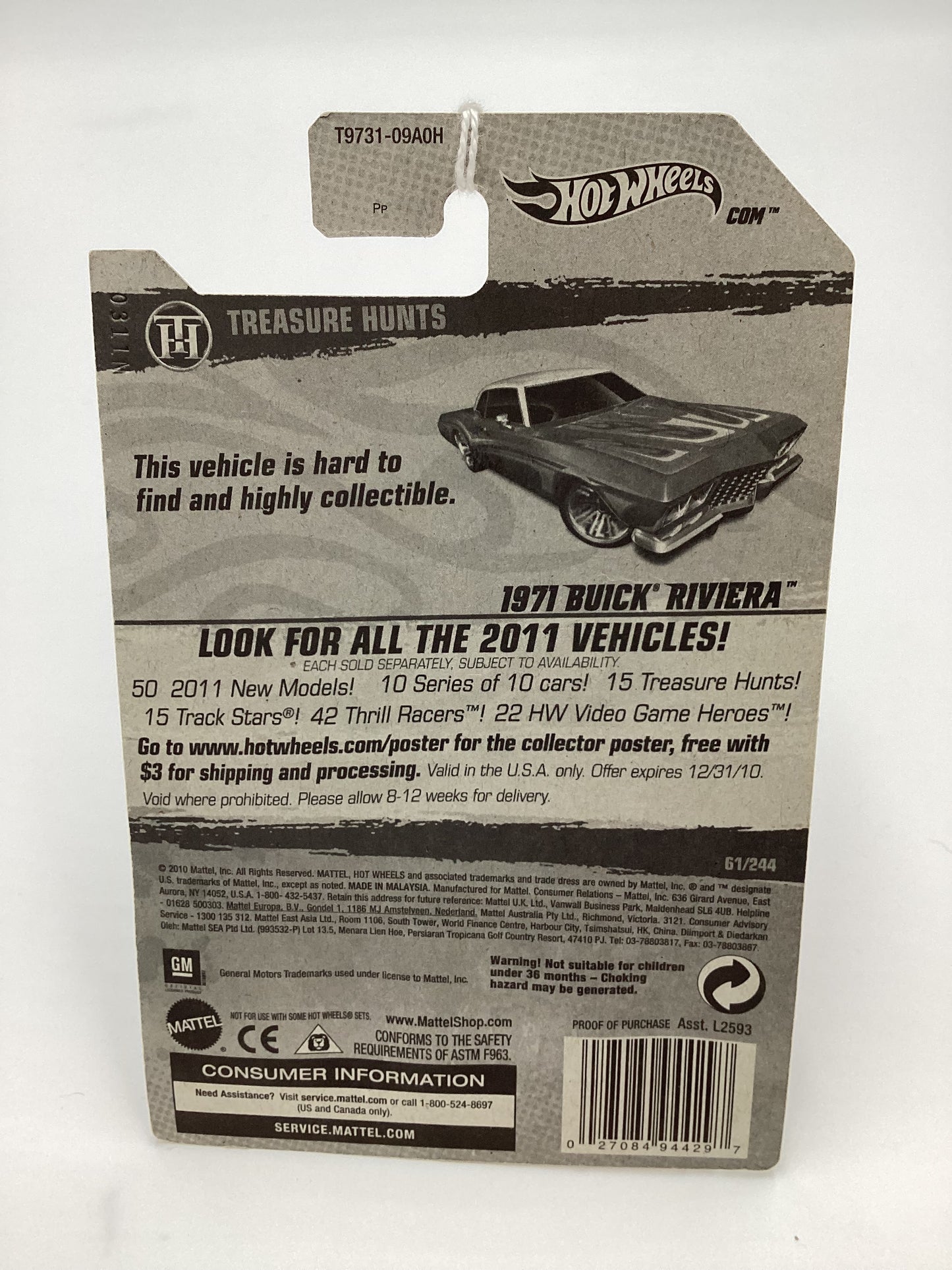 2011 Hot wheels Treasure hunt 11/15 #61 1971 Buick Riviera Red