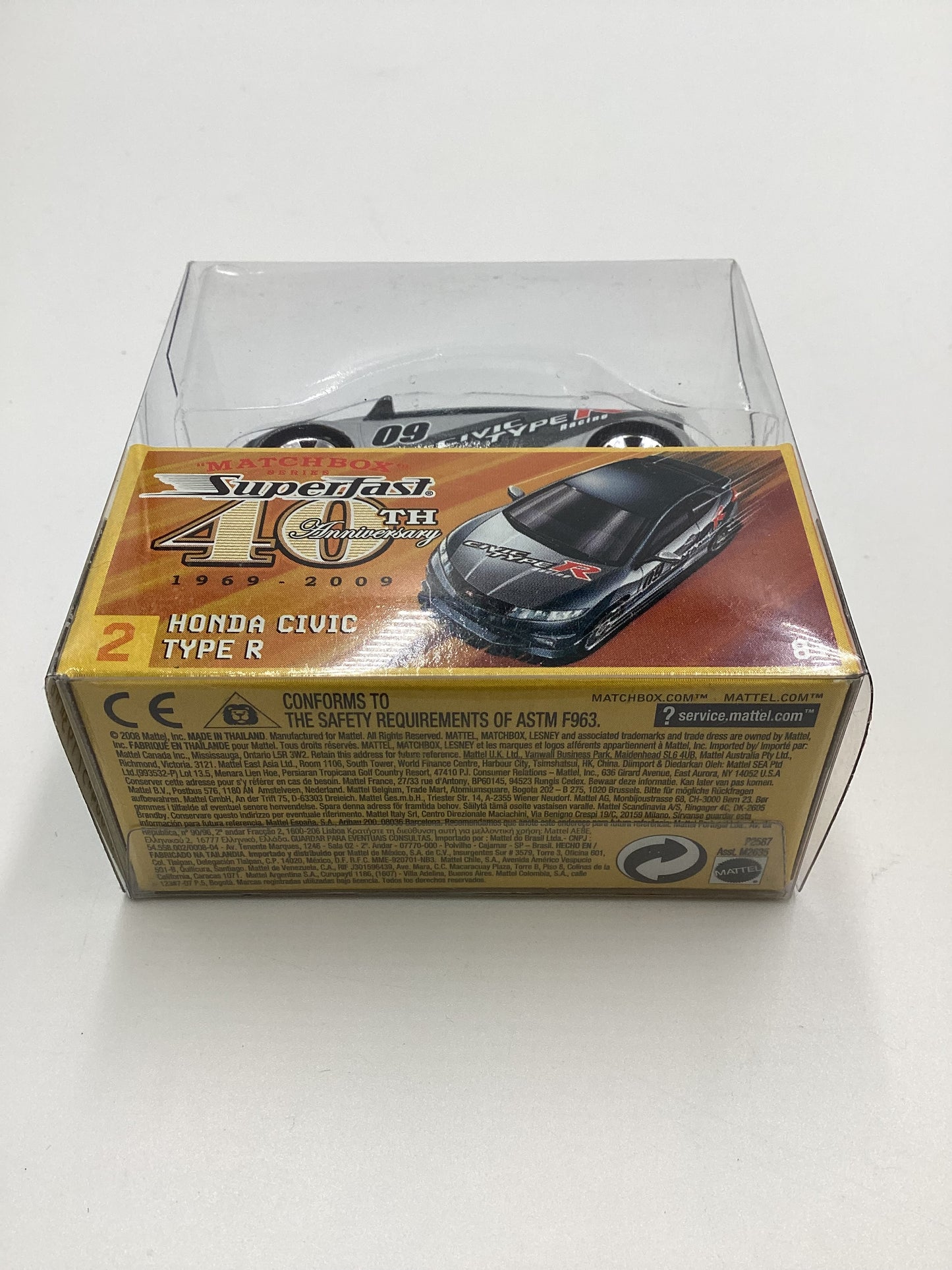 Matchbox 40th Anniversary Superfast #2 Honda Civic Type R Silver