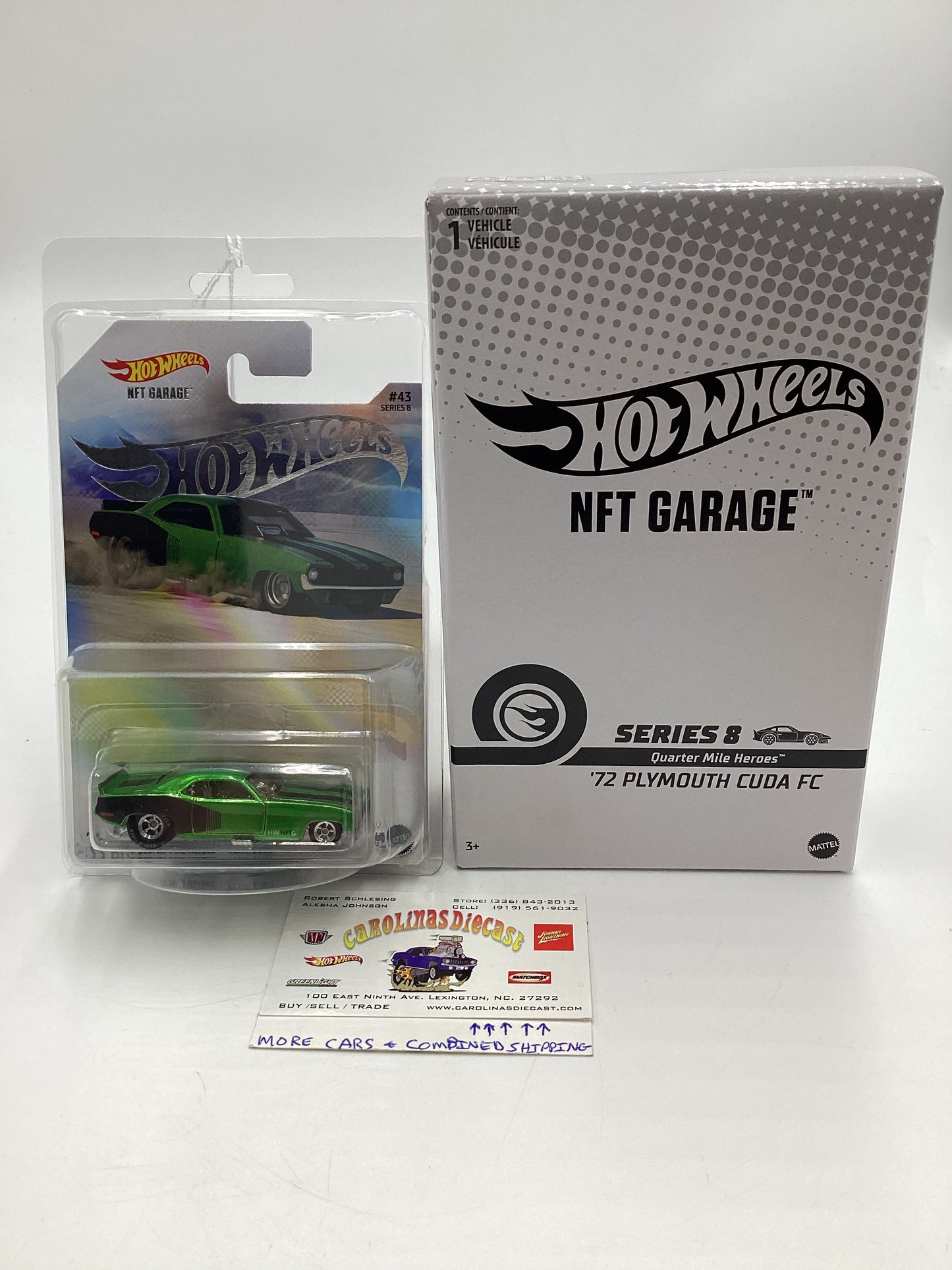 Hot Wheels NFT Garage Series 8 #43 72 Plymouth Cuda FC Green