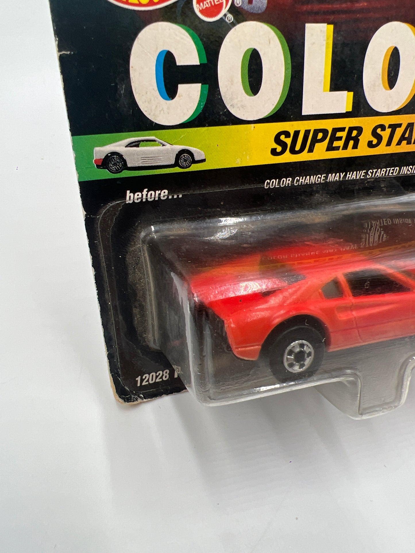 1994 Hot Wheels Color FX 12028 Ferrari 308 Red *Bad Card*