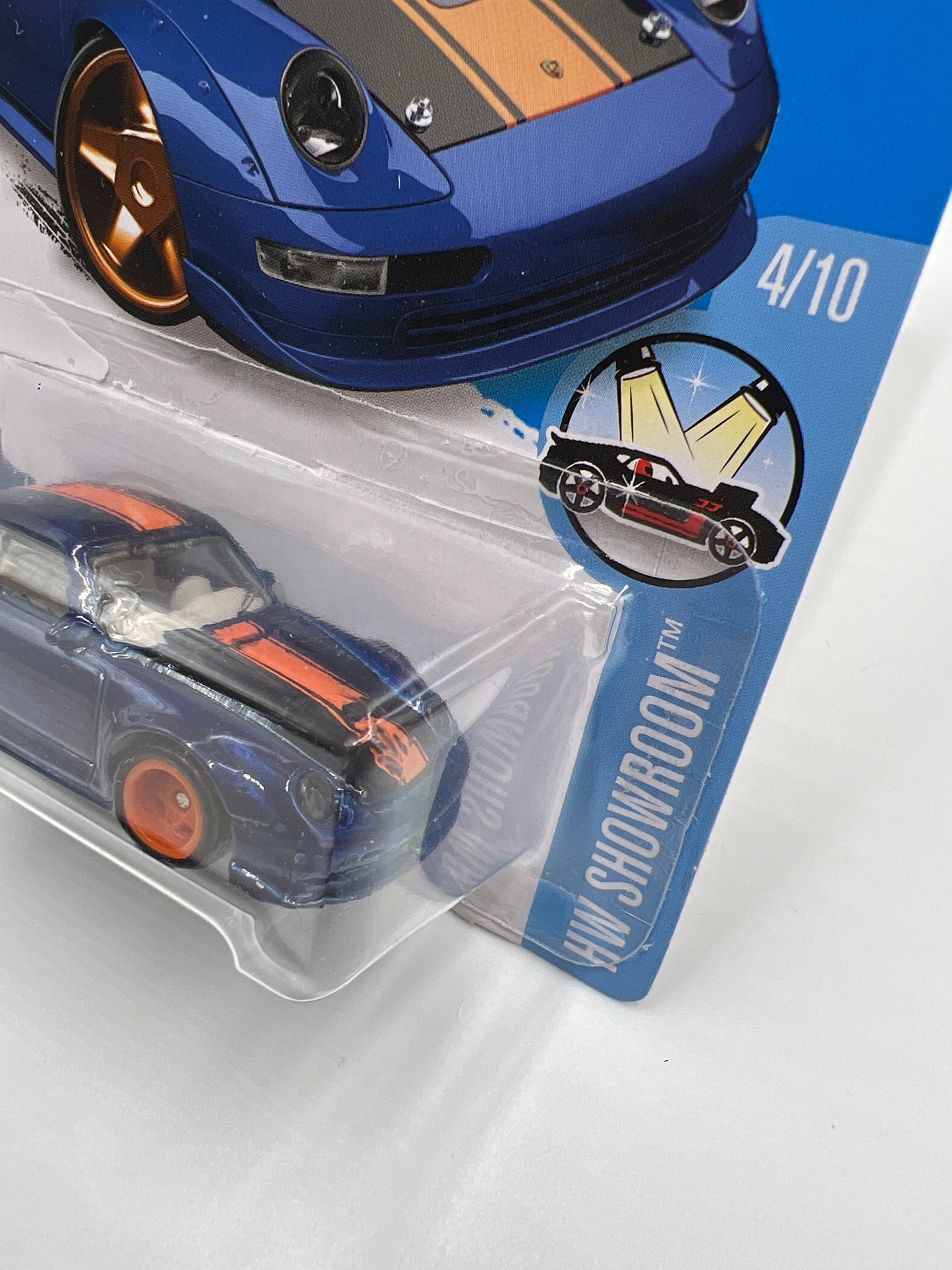 2016 Hot Wheels Factory Sealed Super Treasure Hunt #114 Porsche 993 GT2 Half Cage Blue (Reglued Blister) W/Protector