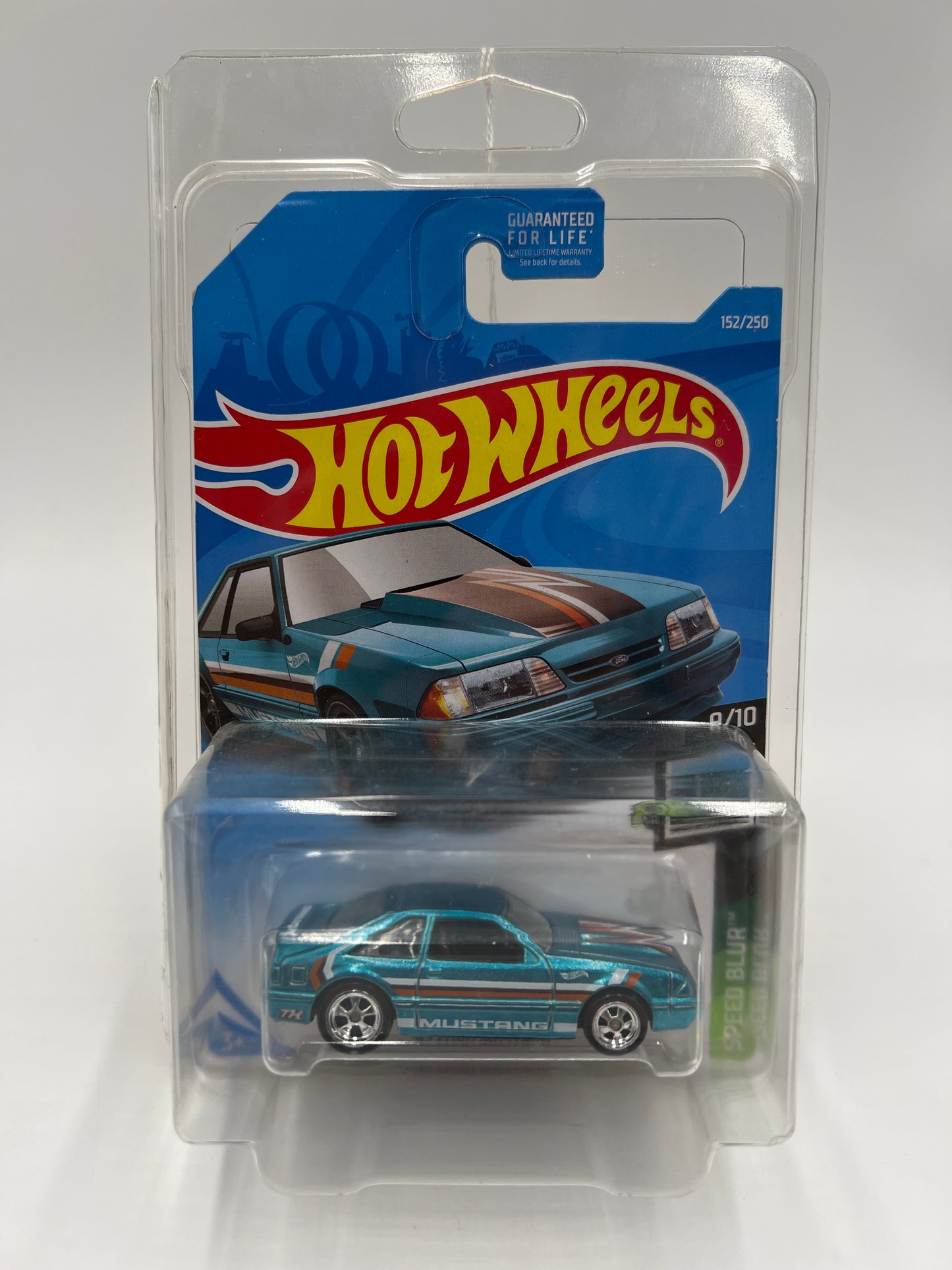 2019 Hot Wheels Super Treasure Hunt #152 92 Ford Mustang Blue W/Protector