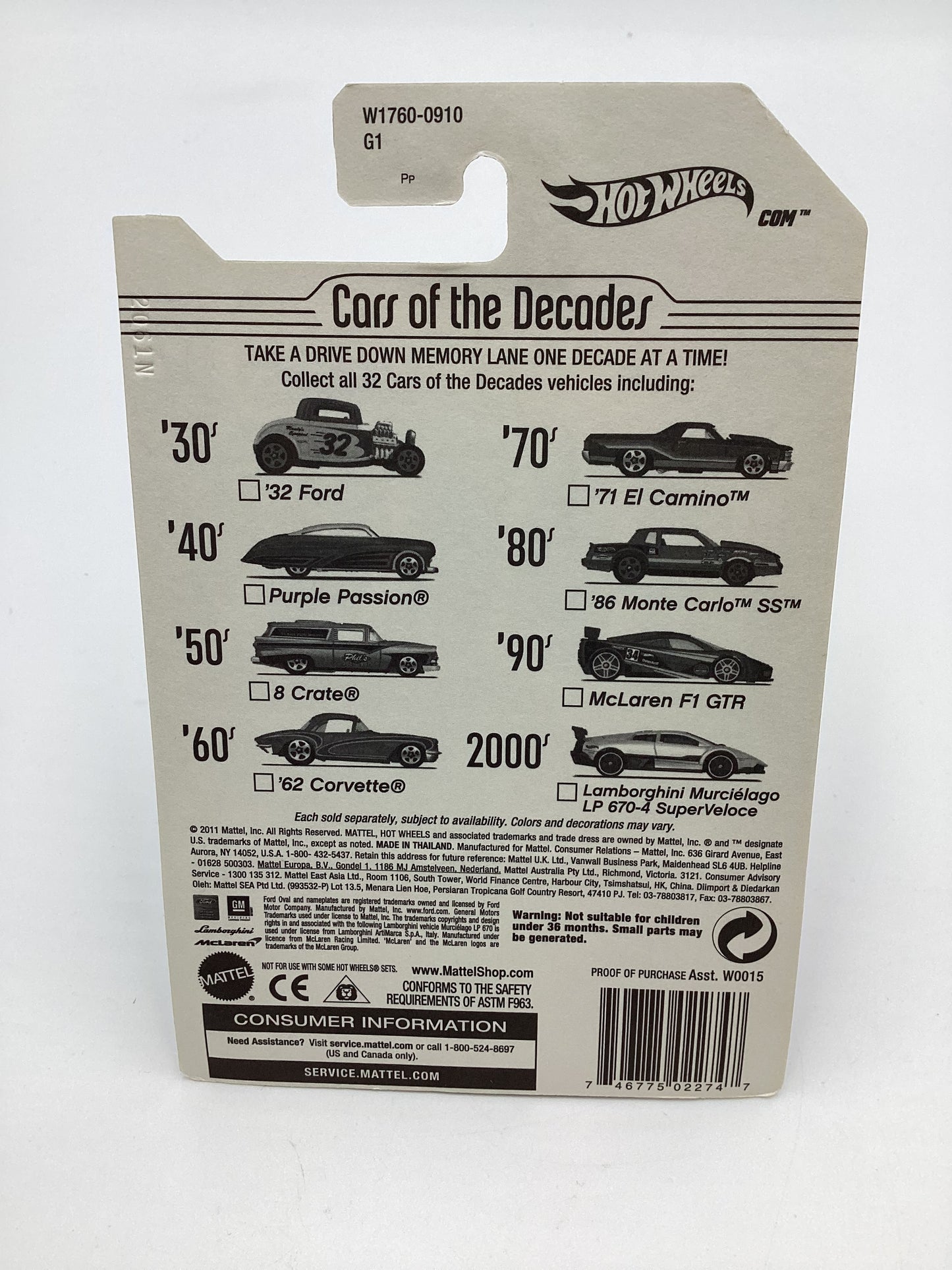 2011 Hot Wheels Cars of the Decades The 90s #28 McLaren F1 GTR Blue