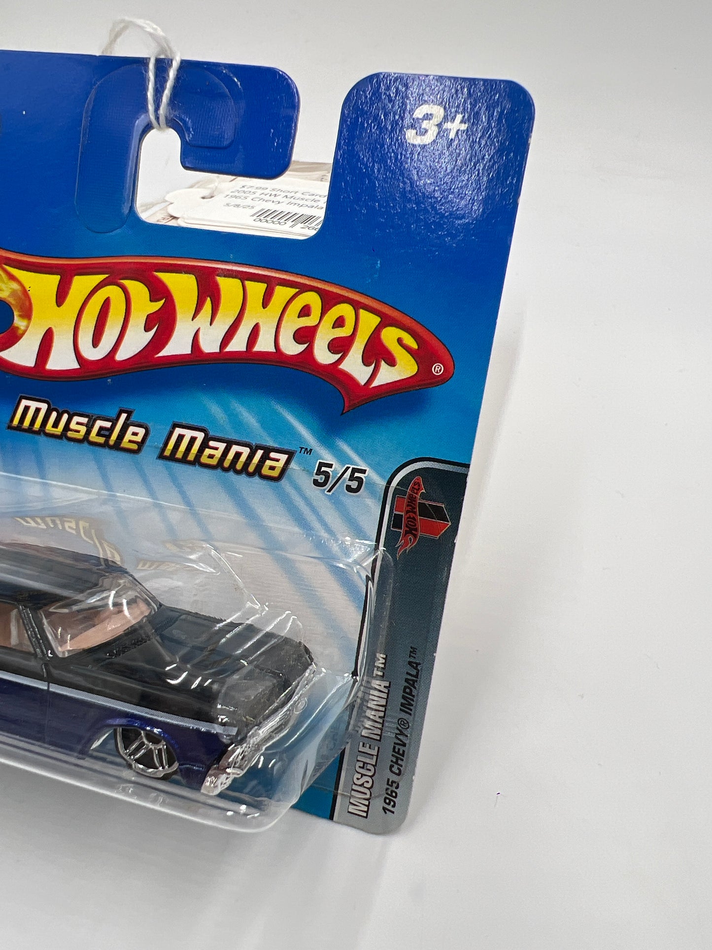 2005 Hot Wheels Muscle Mania #105 1965 Chevy Impala Blue/Black Short Card 10A