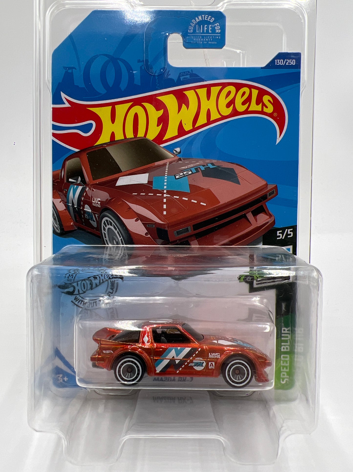 2021 Hot Wheels Super Treasure Hunt #130 Mazda RX7 Orange W/Protector