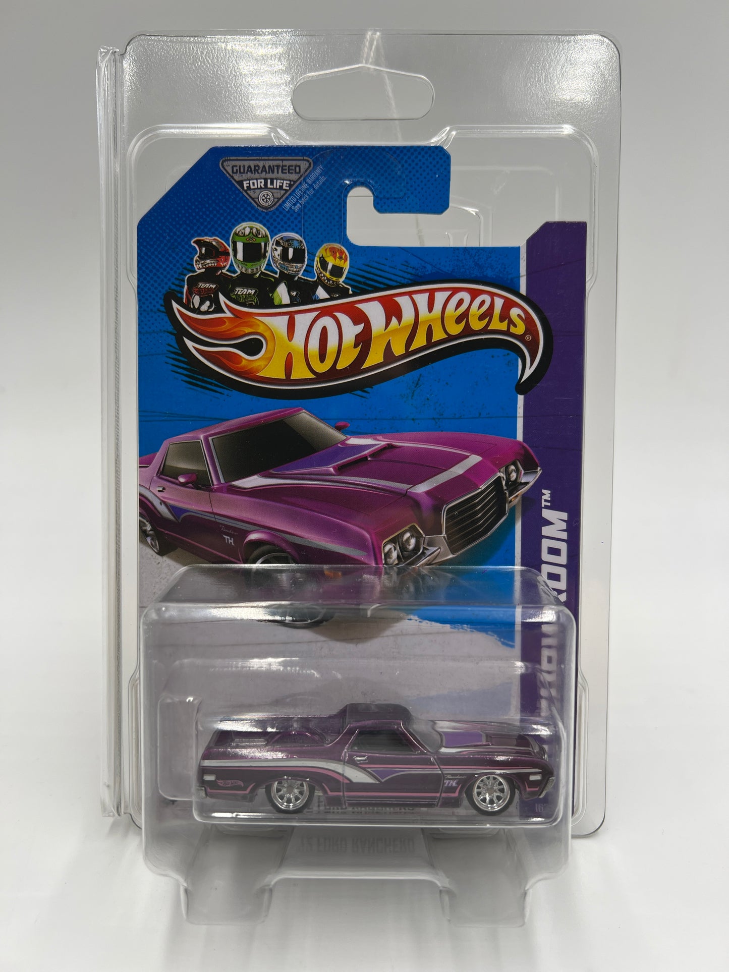 2013 Hot Wheels Super Treasure Hunt #163 72 Ford Ranchero Purple W/Protector