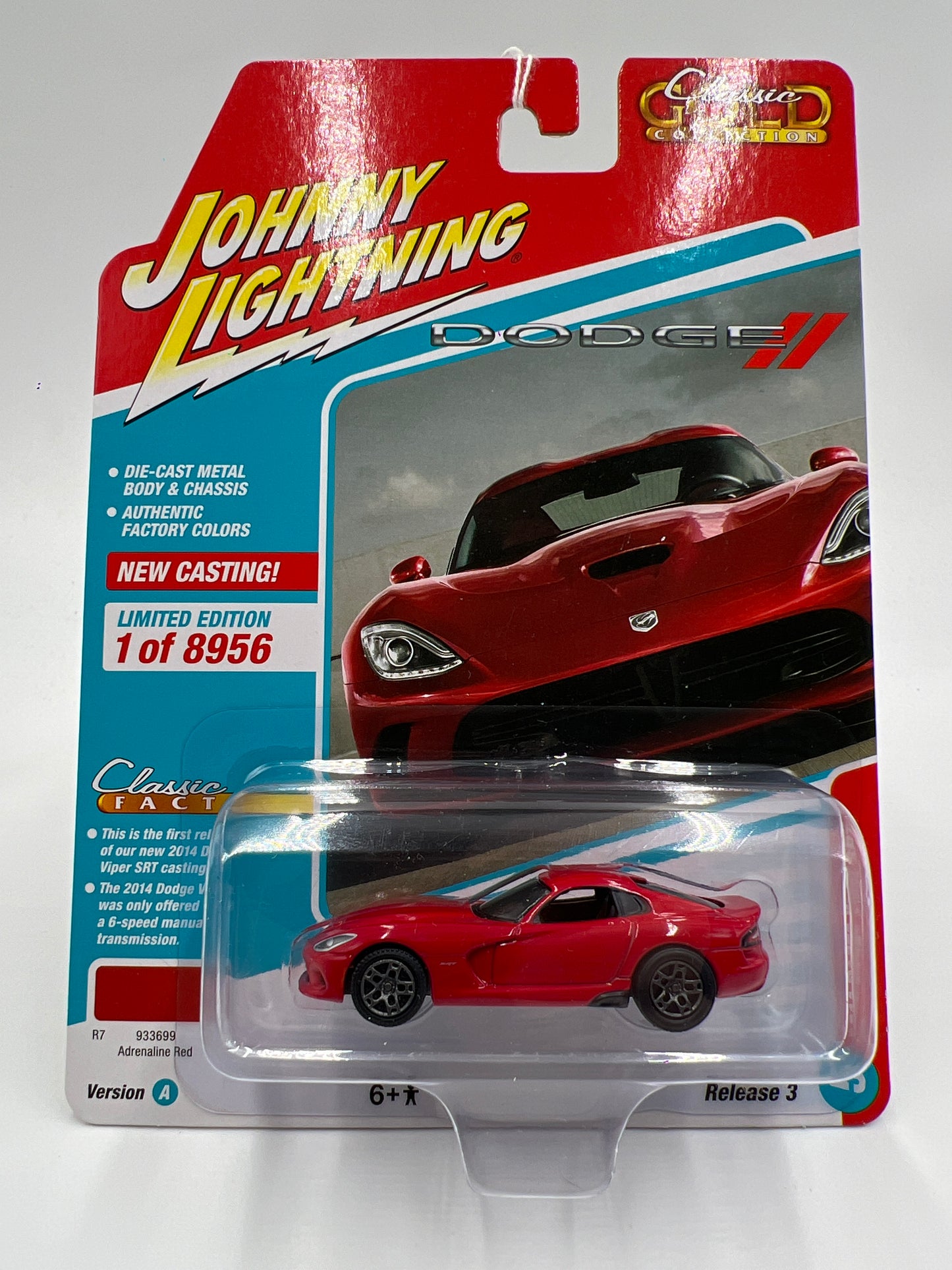 Johnny Lightning Classic Gold Release 3 Version A 2014 Dodge Viper SRT Red 229A