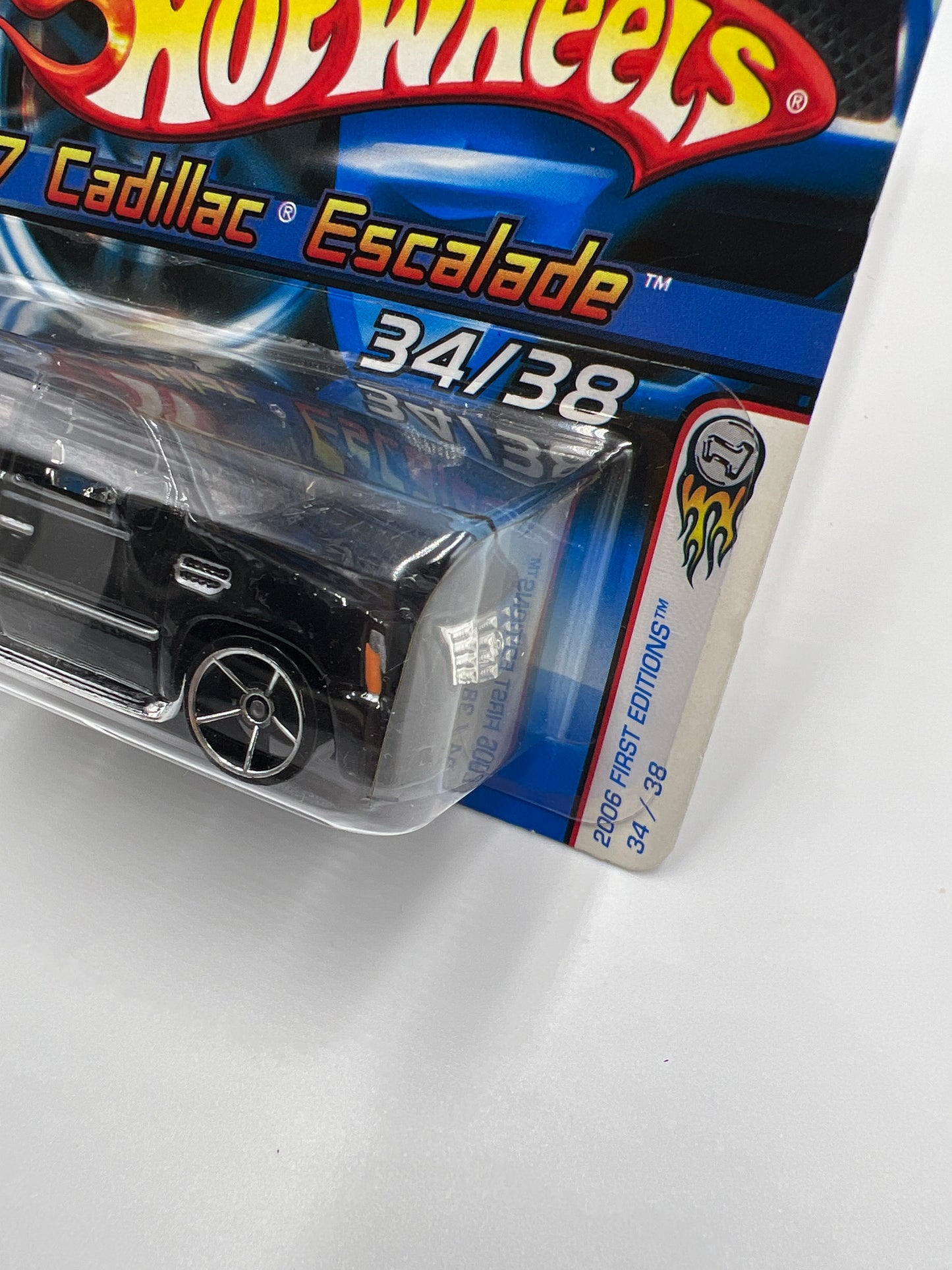 2006 Hot Wheels First Editions #034 07 Cadillac Escalade Black FTE Chromes VHTF Short Card W/Protector