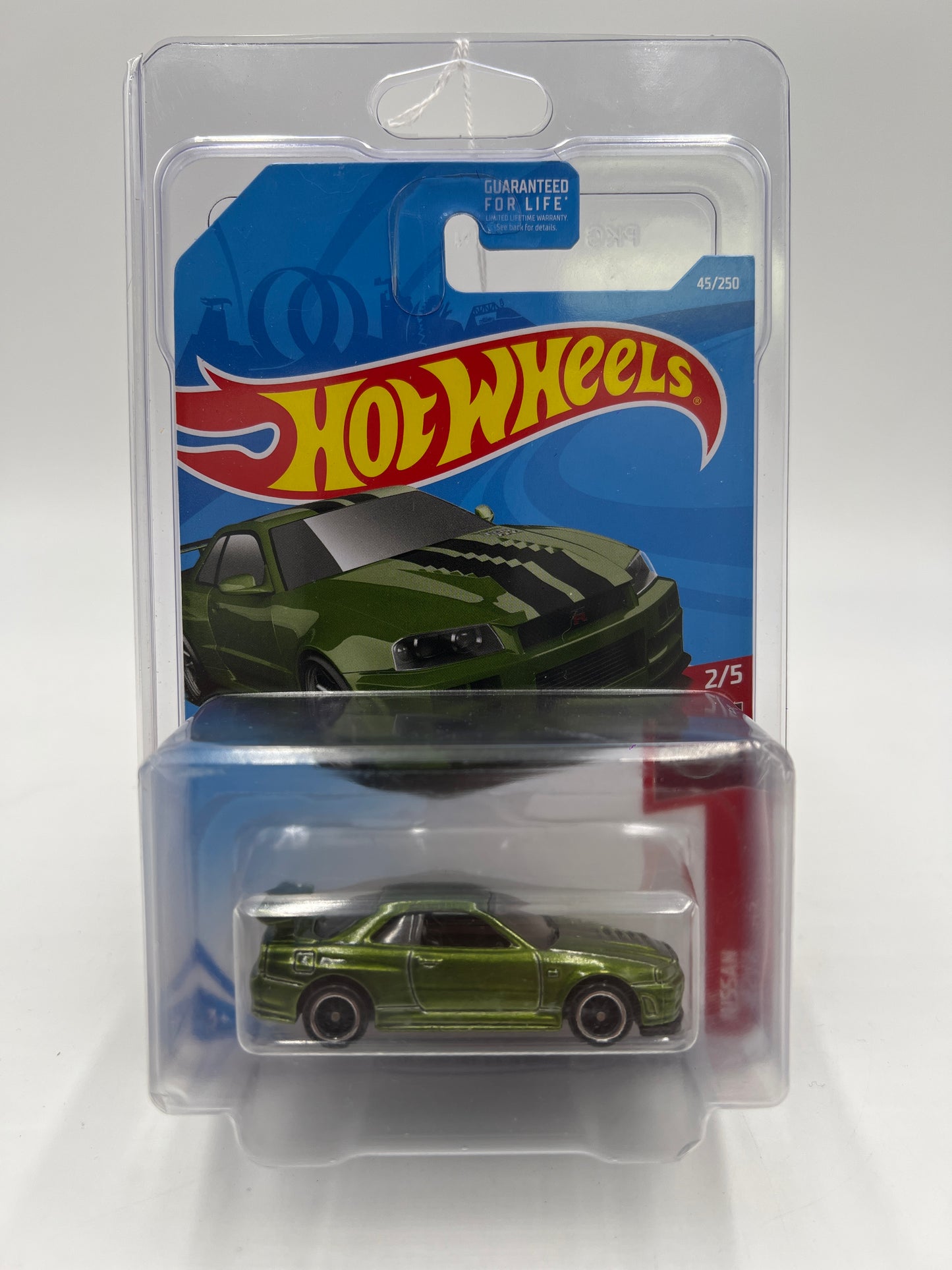 2019 Hot Wheels #45 Super Treasure Hunt Nissan Skyline GT-R BNR34 Green W/Protector *Cracked Blister*