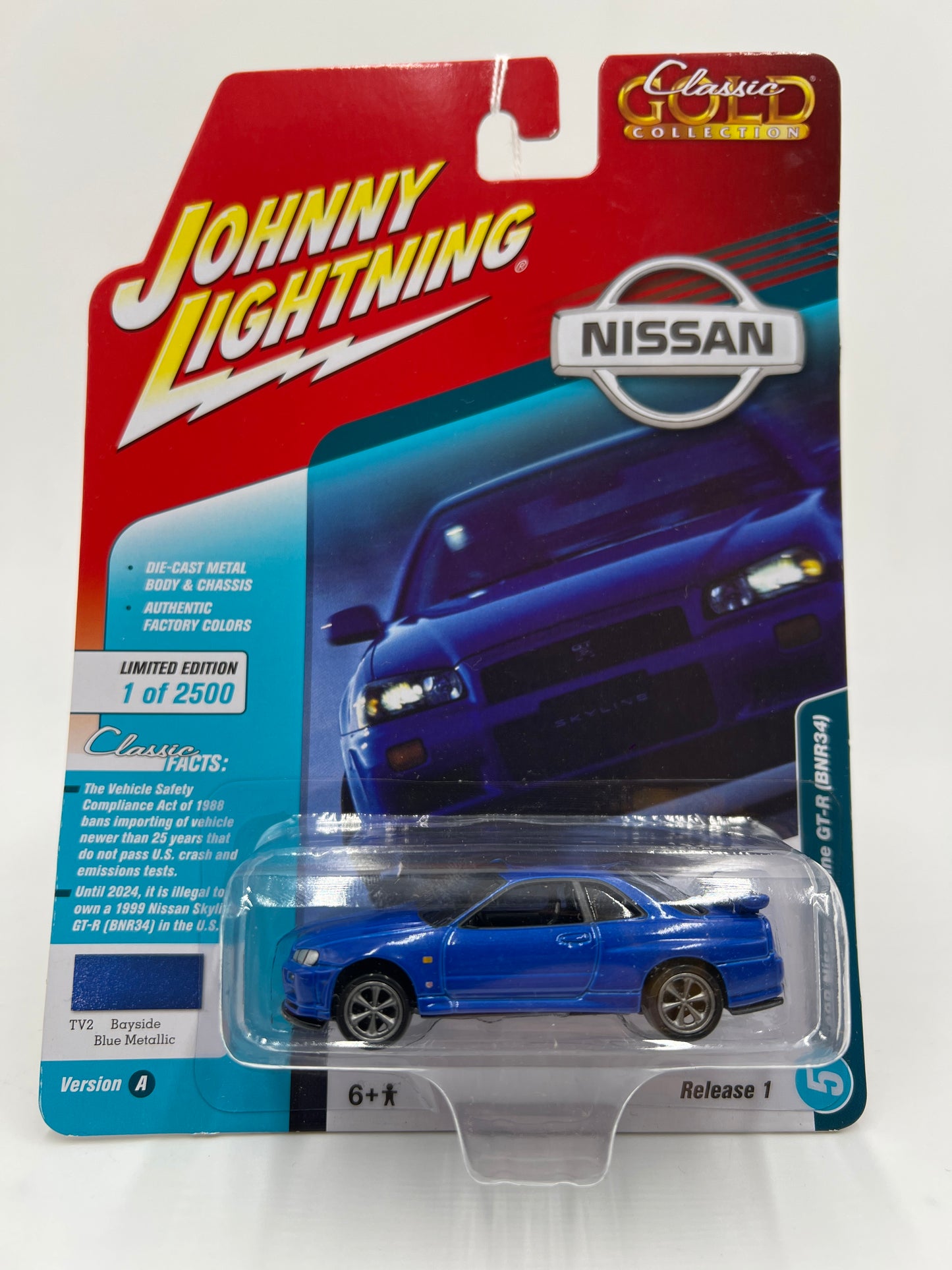 Johnny Lightning Classic Hold Collection Release 1 Version A Nissan Skyline GT-R BNR34 Blue 231A