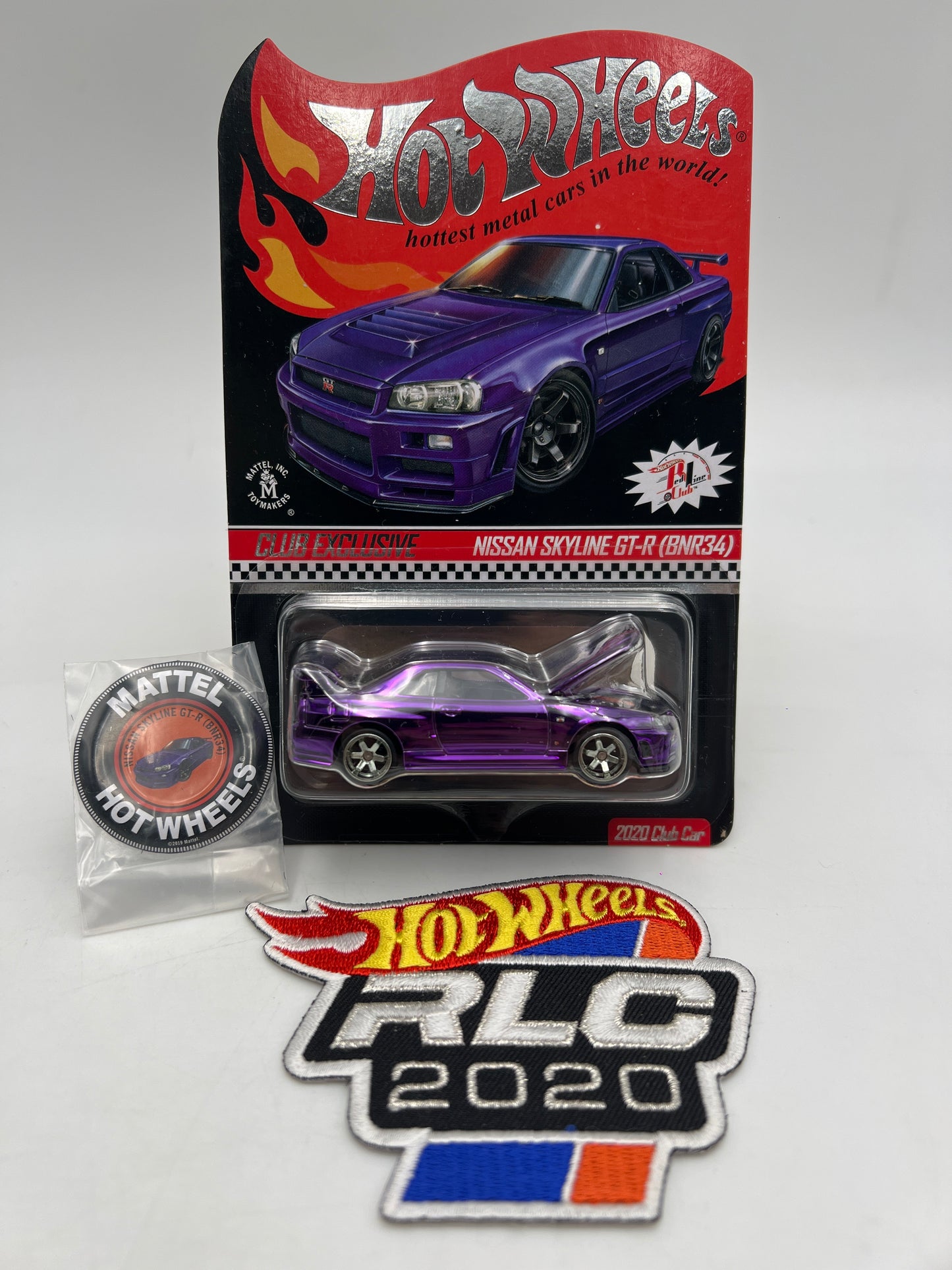 2020 Hot Wheels RLC Nissan Skyline GT-R BNR34 Purple W/Patch & Button W/Protector