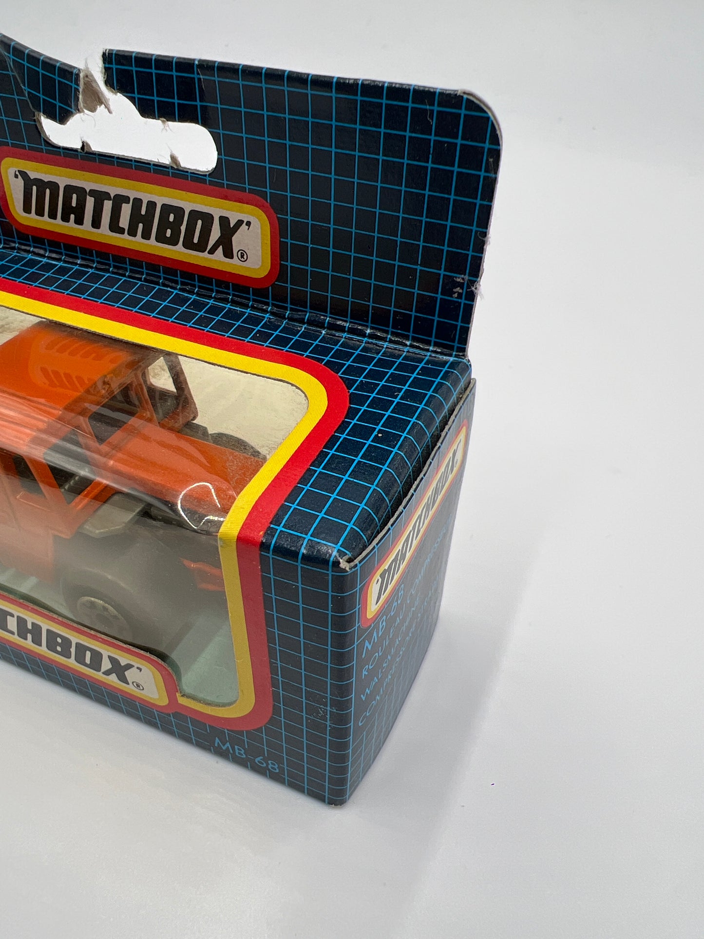 Matchbox #68 Road Roller Orange  (Bad Hook)