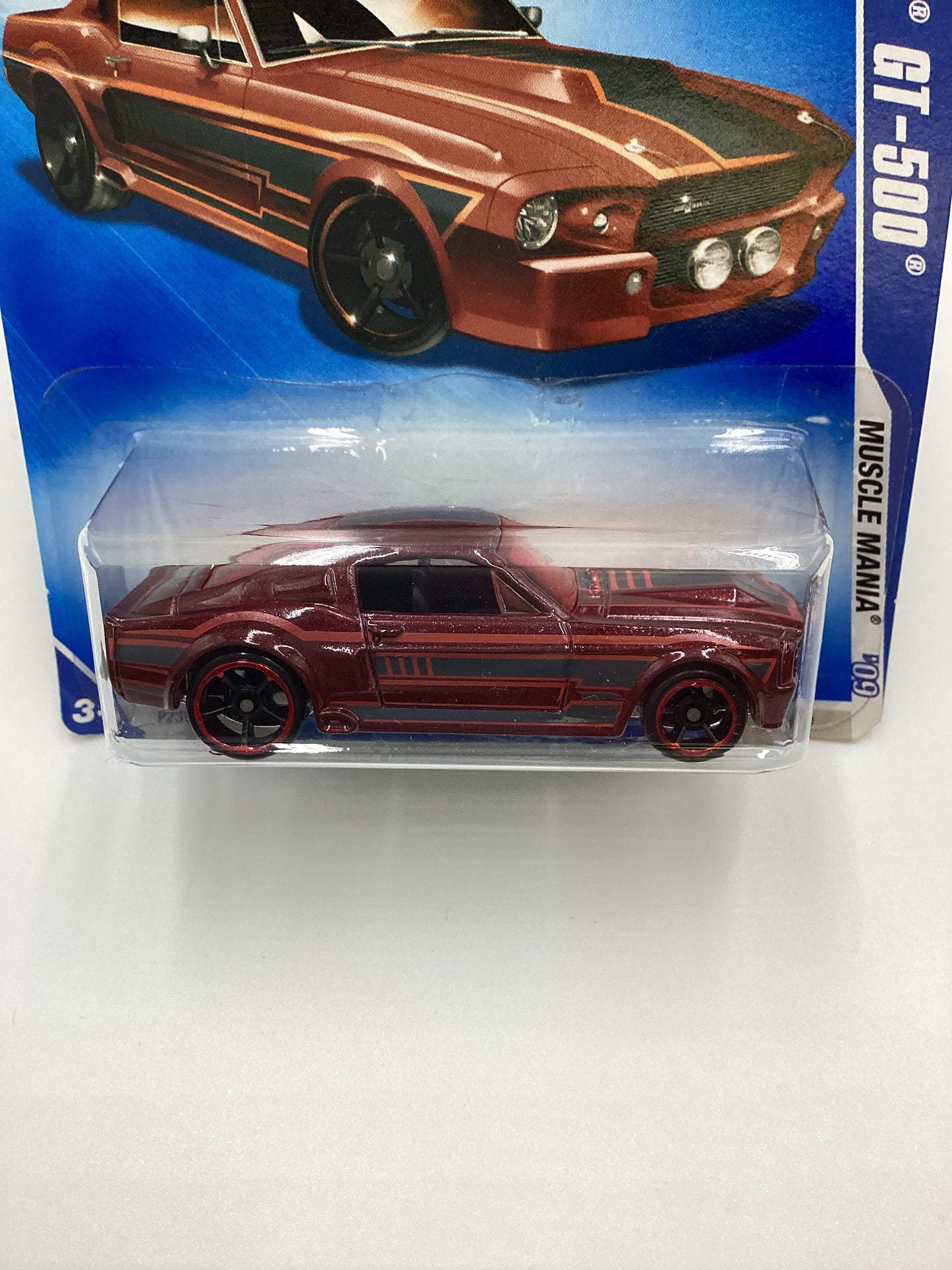 2009 Hot Wheels #078 67 Shelby GT-500 Maroon Battle Force 5 Card 25D