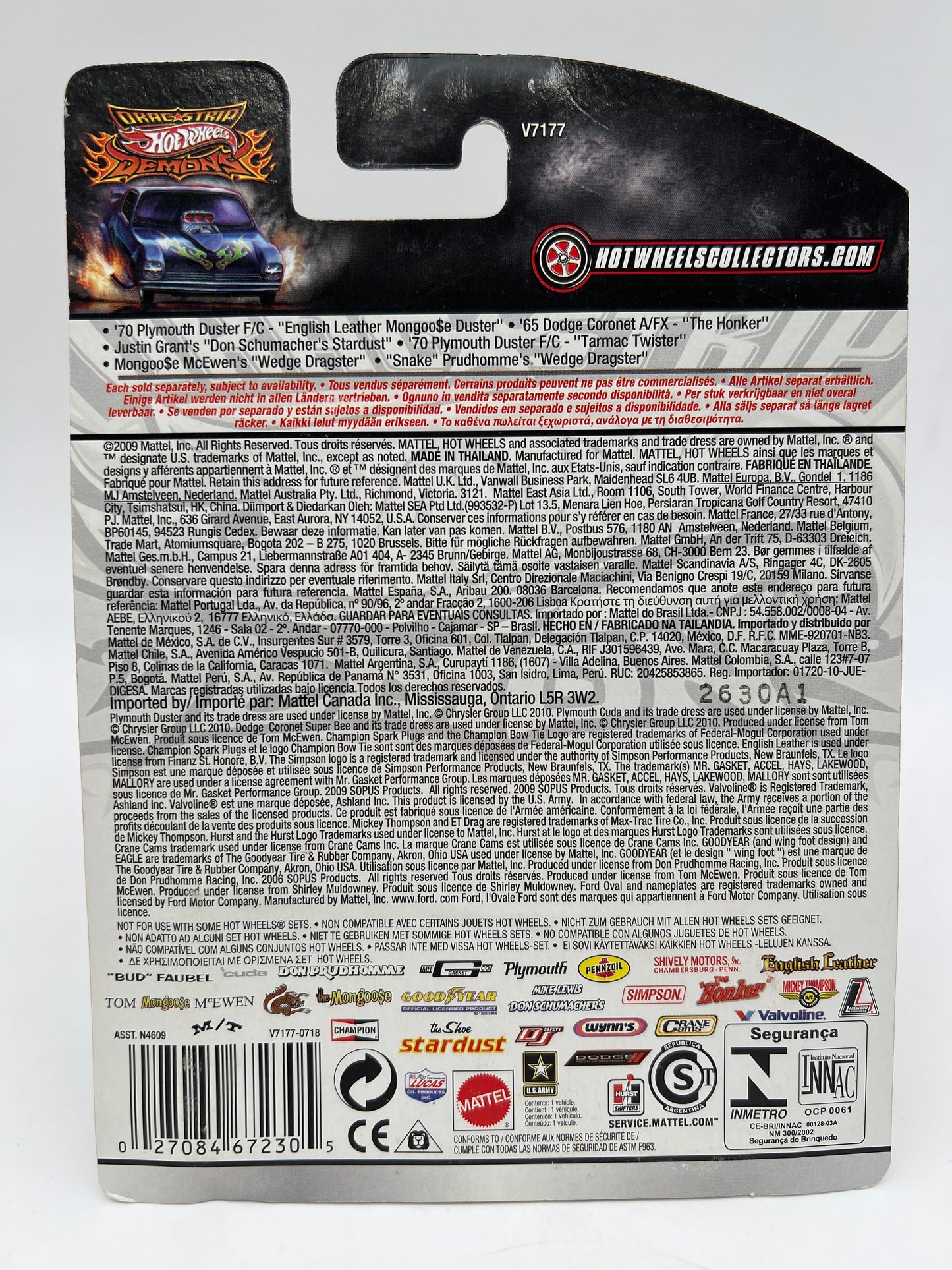 Hot Wheels Drag Strip Demons #12 70 Plymouth Duster F/C Tarmac Twister Blue W/Protector