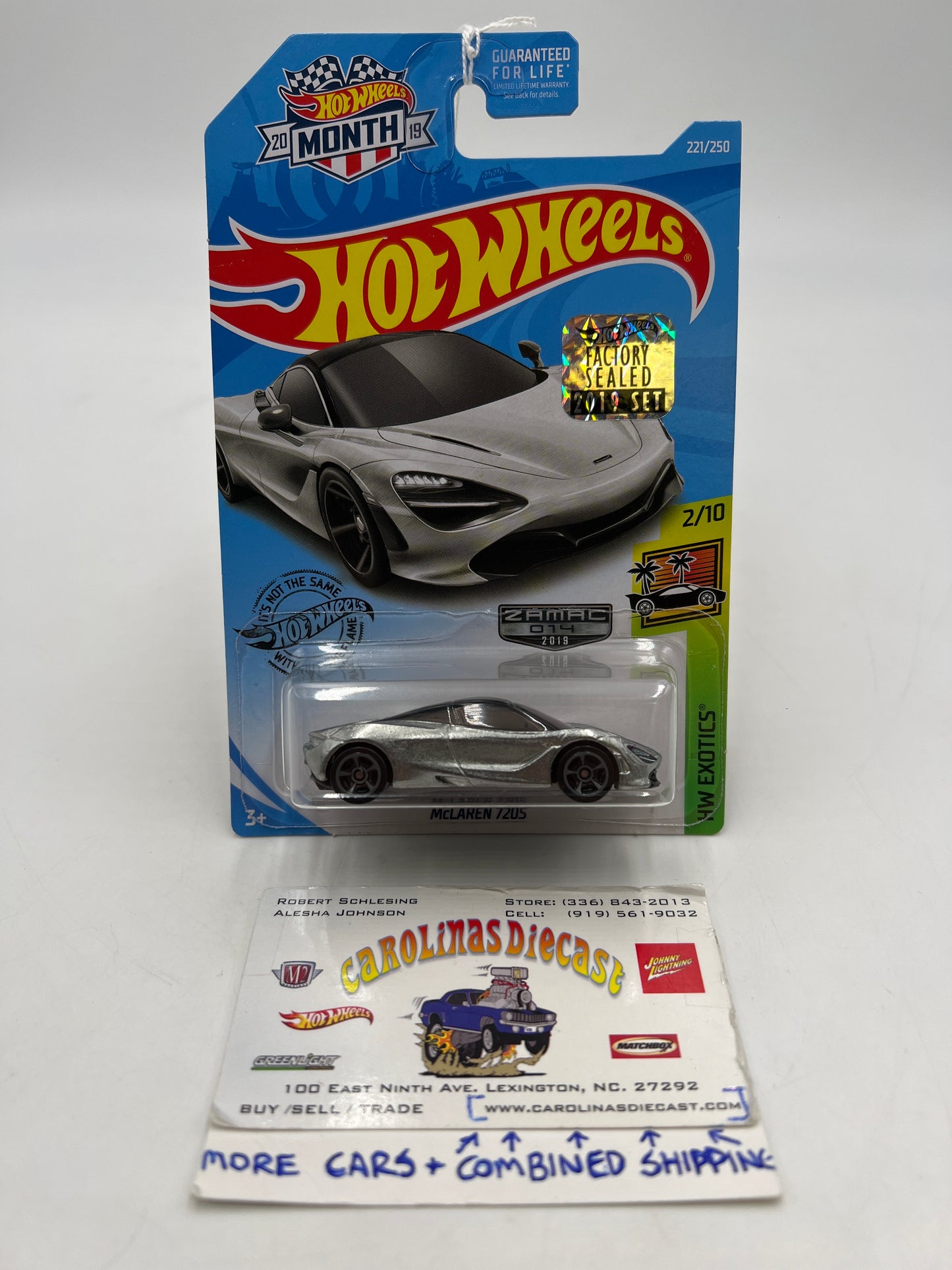 2019 Hot Wheels Factory Sealed Zamac 014 #221 McLaren 720S