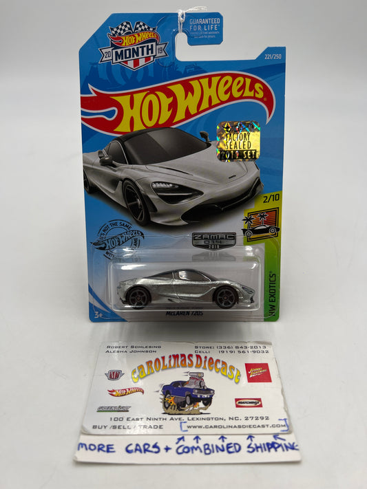 2019 Hot Wheels Factory Sealed Zamac 014 #221 McLaren 720S