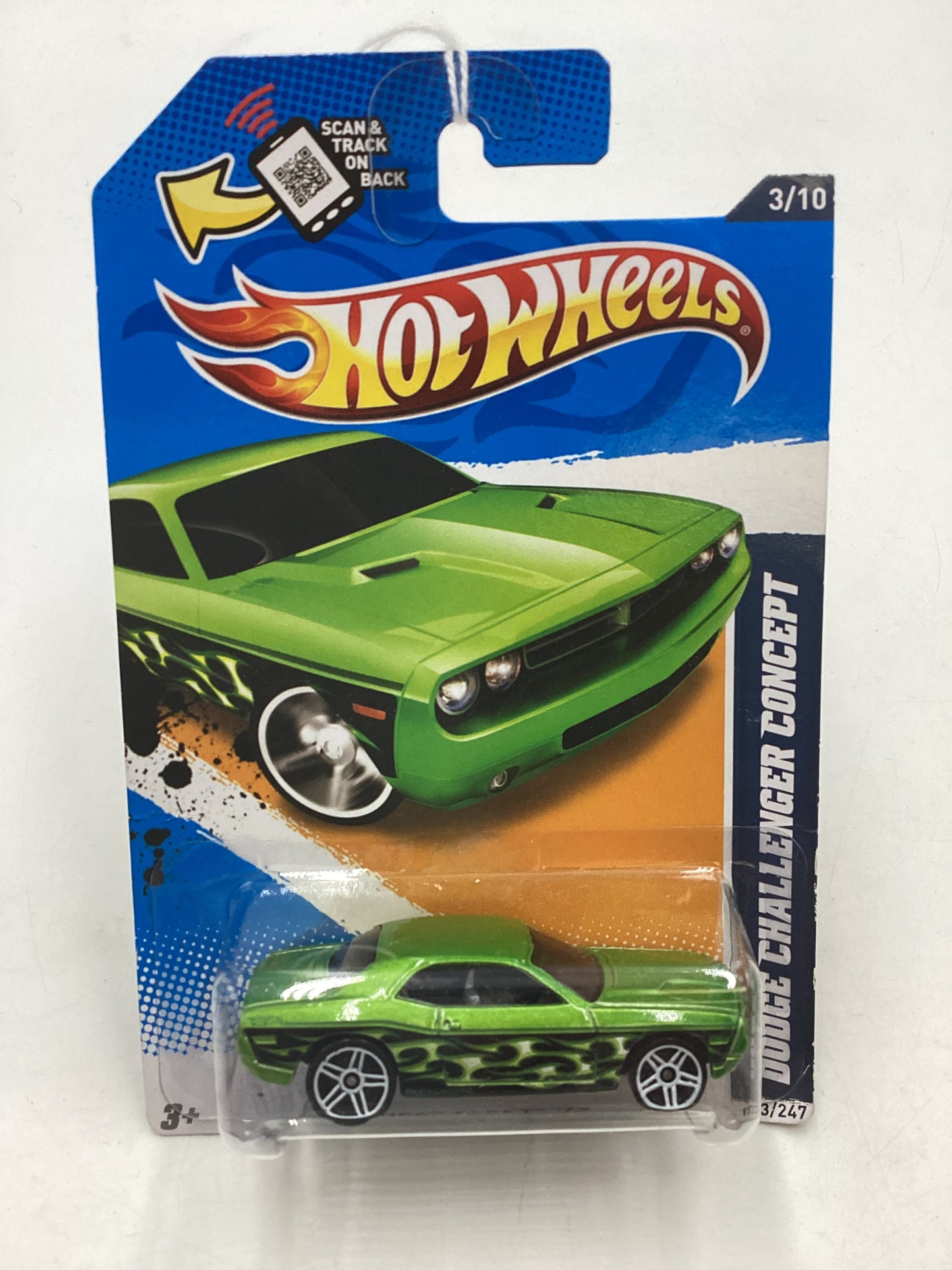 2012 Hot Wheels #153 Dodge Challenger Concept Green 58E