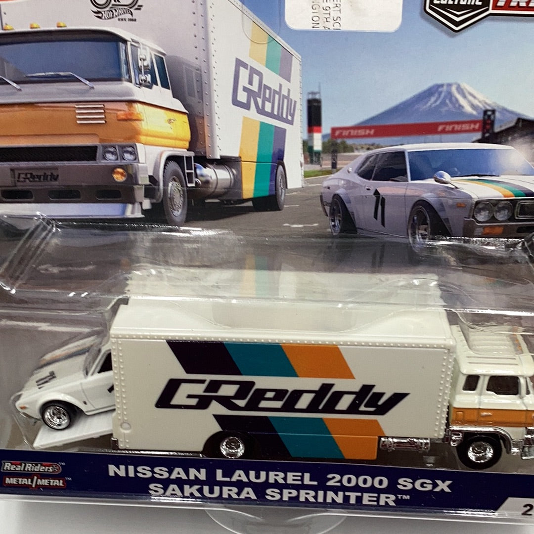 Hot wheels car culture team transport #2 Nissan Laurel 2000 SGX Sakura Sprinter 244F