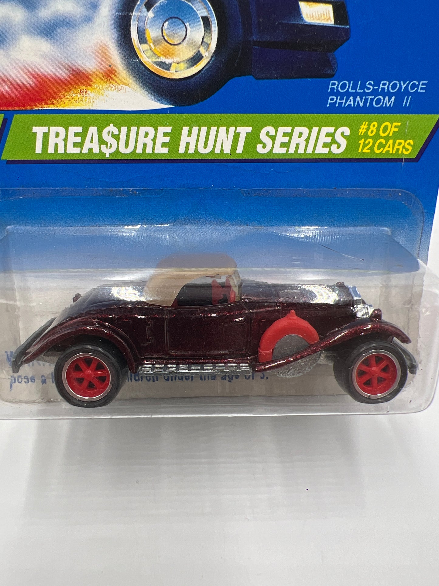 1995 Hot Wheels Treasure Hunt Series #8 Rolls-Royce Phantom II Red W/Protector