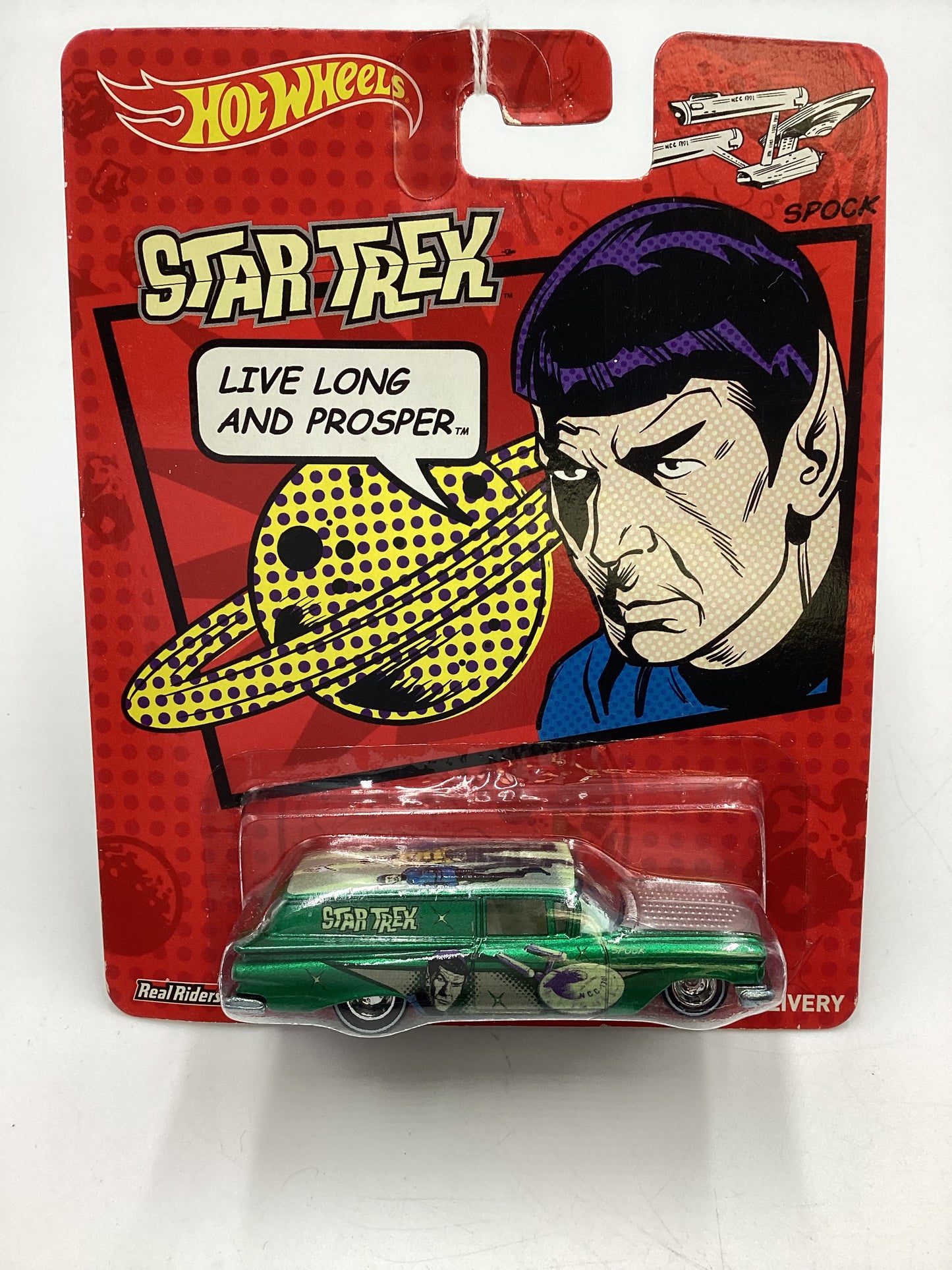 Hot wheels Pop Culture Star Trek Spock 59 Chevy Delivery Green 267A