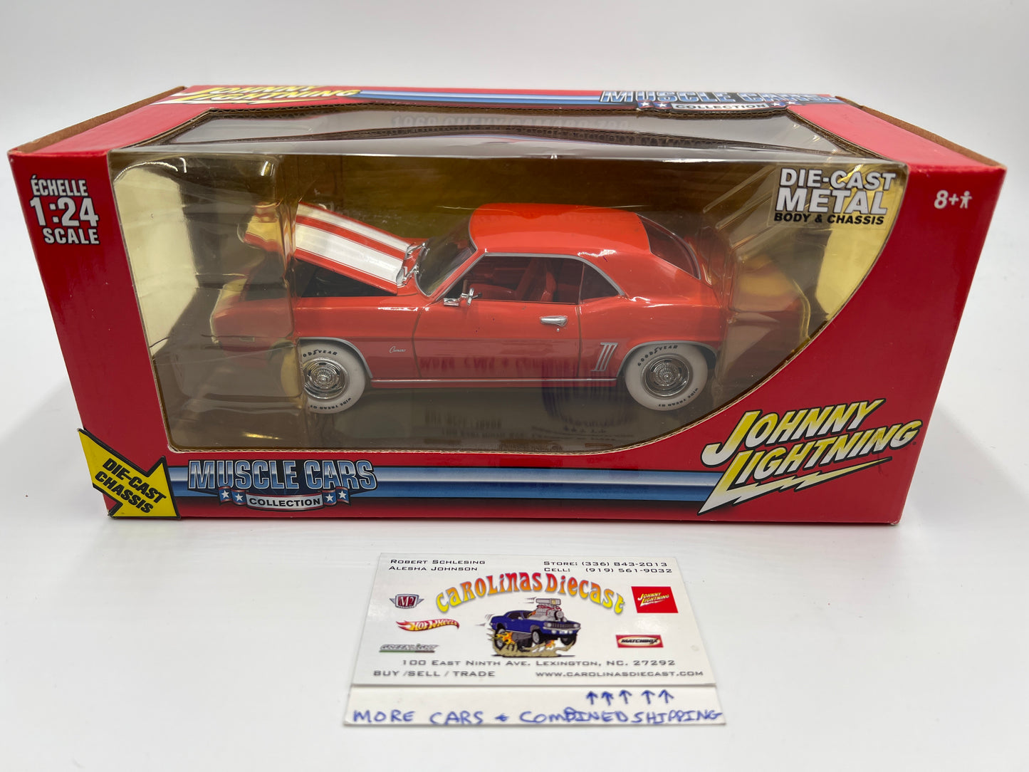 Johnny Lightning 1:24 Scale White Lightning Chase Muscle Cars 1969 Chevy Camaro Z28 Orange VHTF