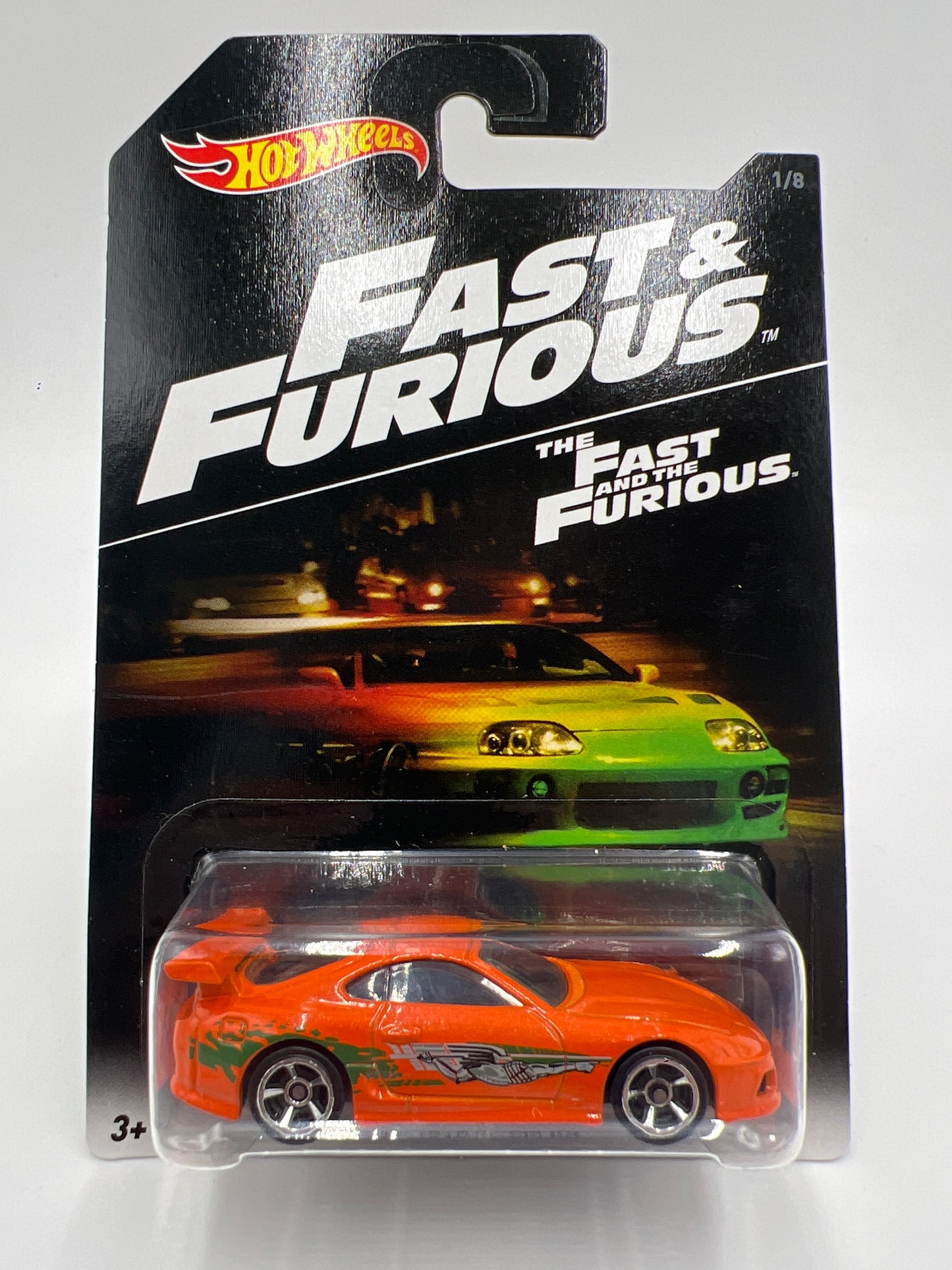 2016 Hot Wheels Fast & Furious #1 94 Toyota Supra Orange W/Protector