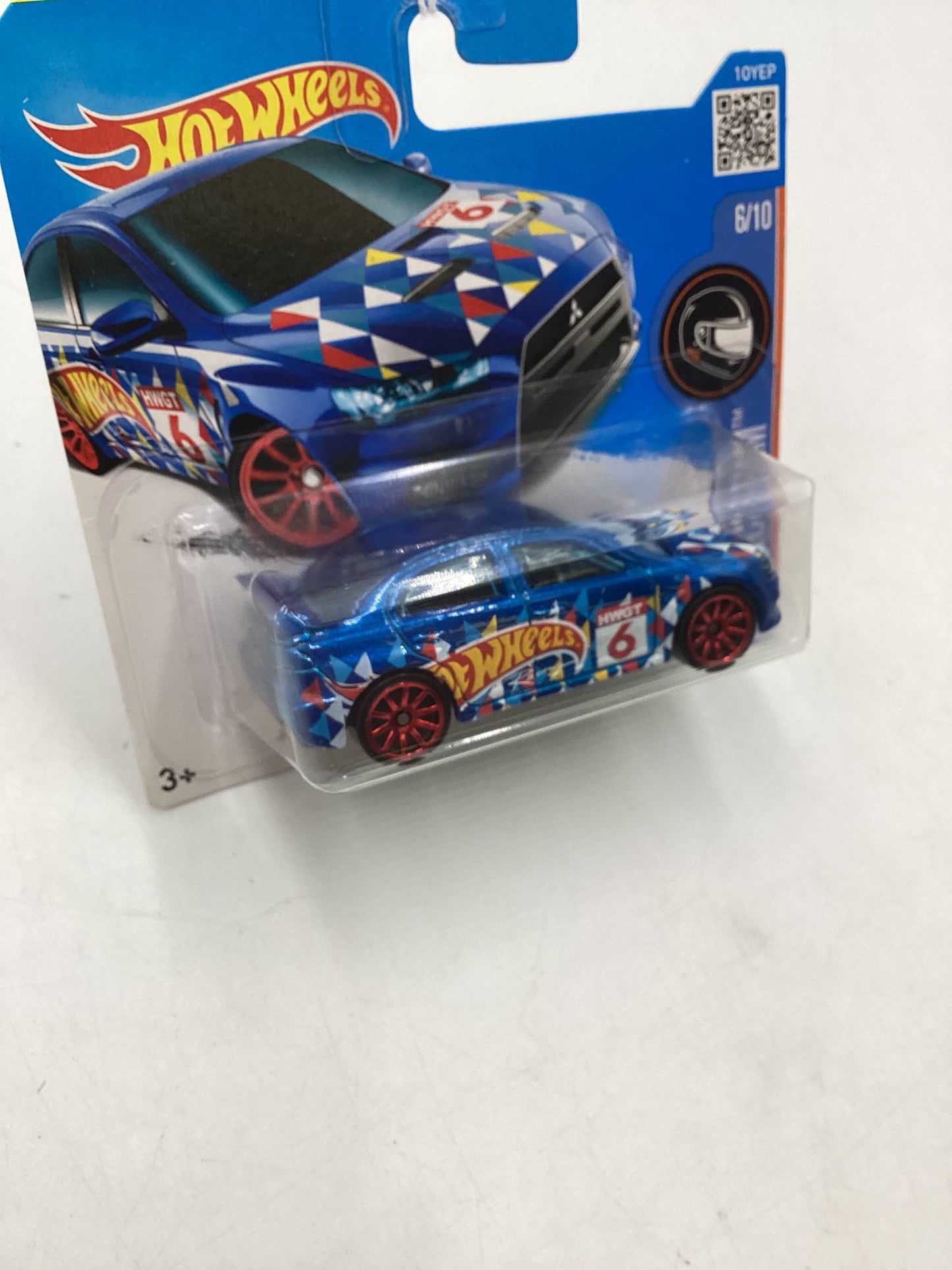 Hot wheels 2016 Race Team #6 2008 Lancer Evolution Short Card 91D