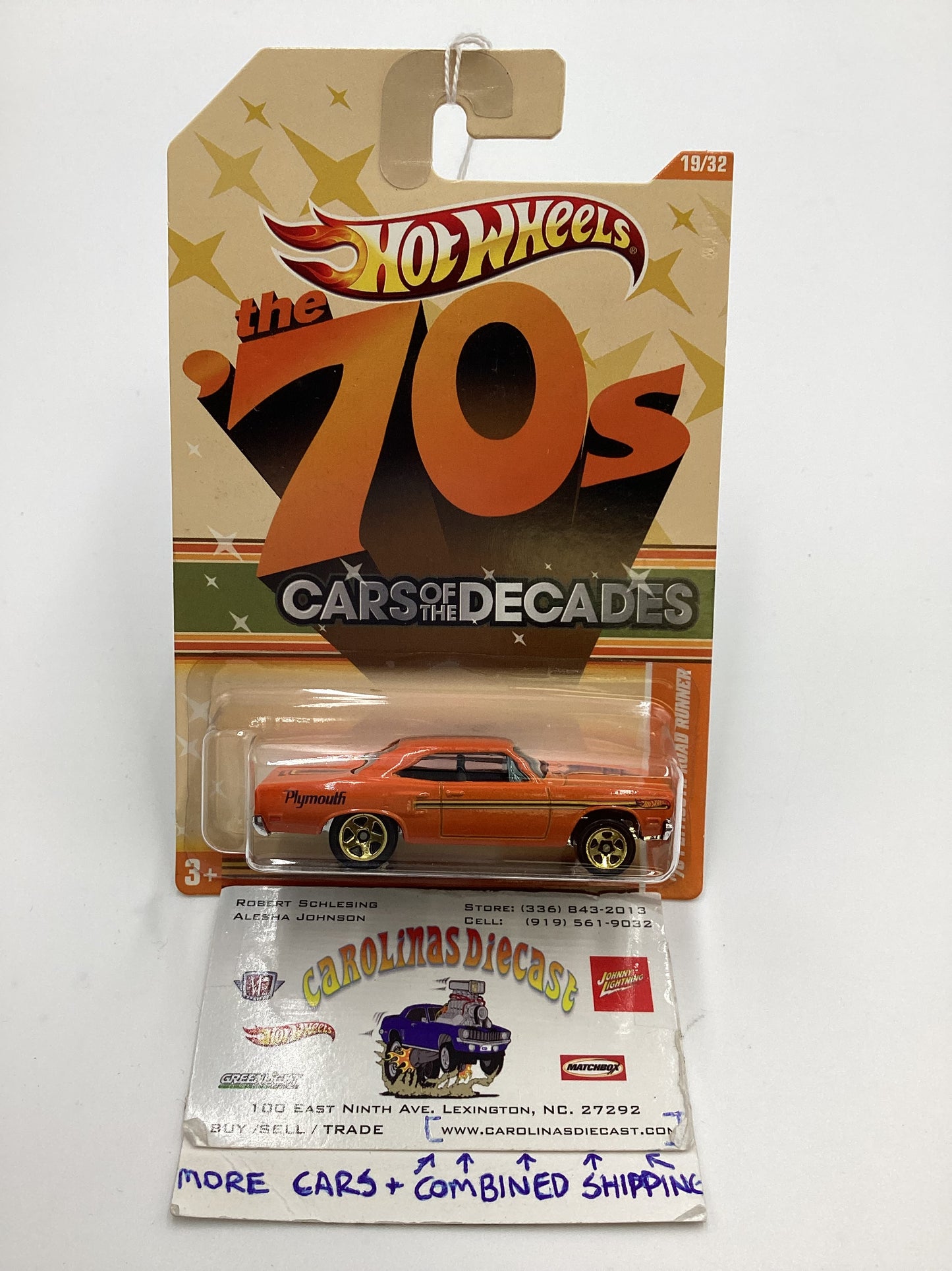 2011 Hot Wheels Cars of the Decades The 70s #19 70 Plymouth Road Runner Orange