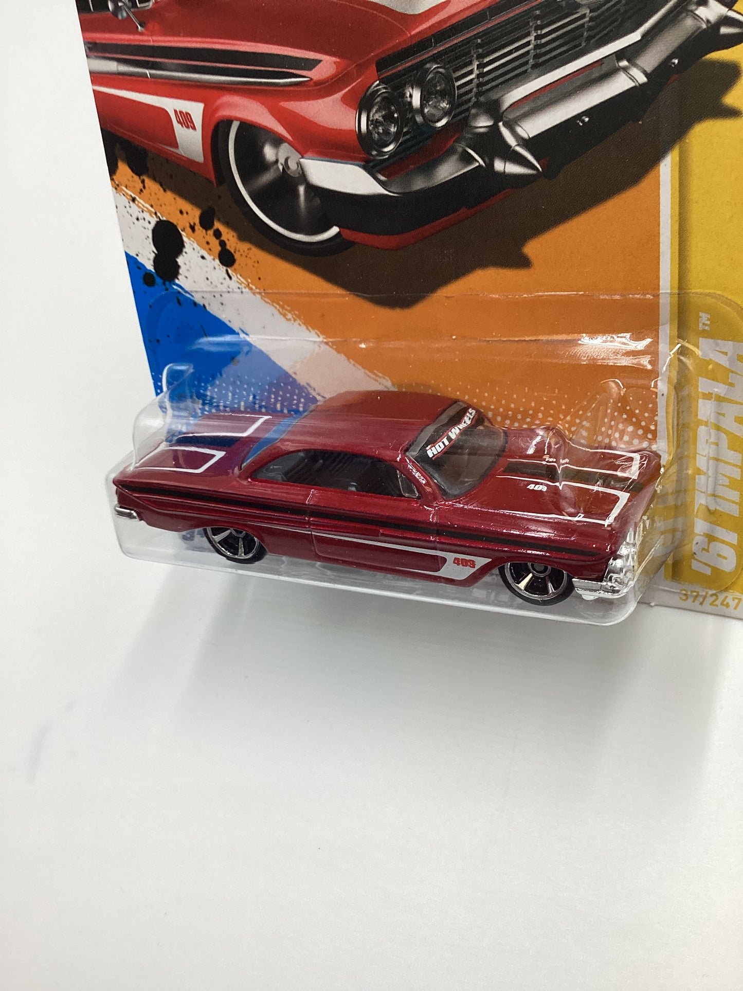 2012 Hot Wheels #37 61 Impala Red Walmart Exclusive Windshield Banner