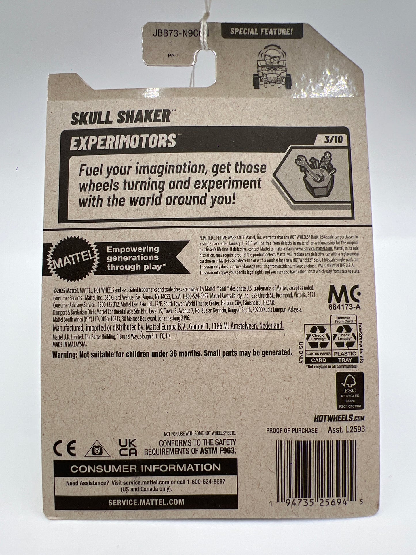 2025 Hot Wheels N Case Experimotors #118 Skull Shaker White