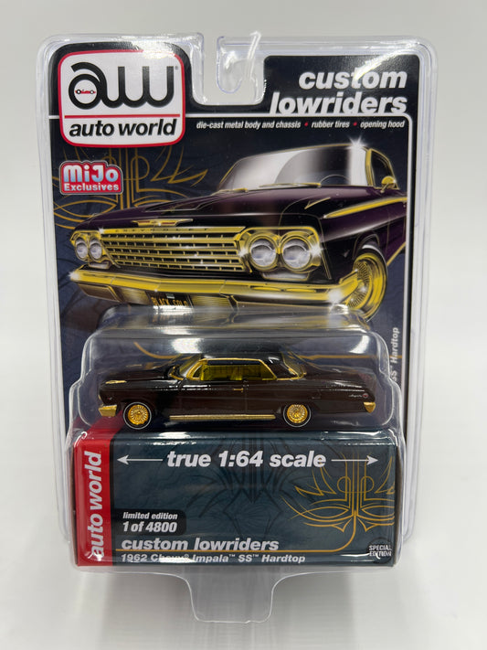 Auto World Mijo Exclusives Custom Lowriders 1962 Chevy Impala SS Hardtop Black/Gold 181B