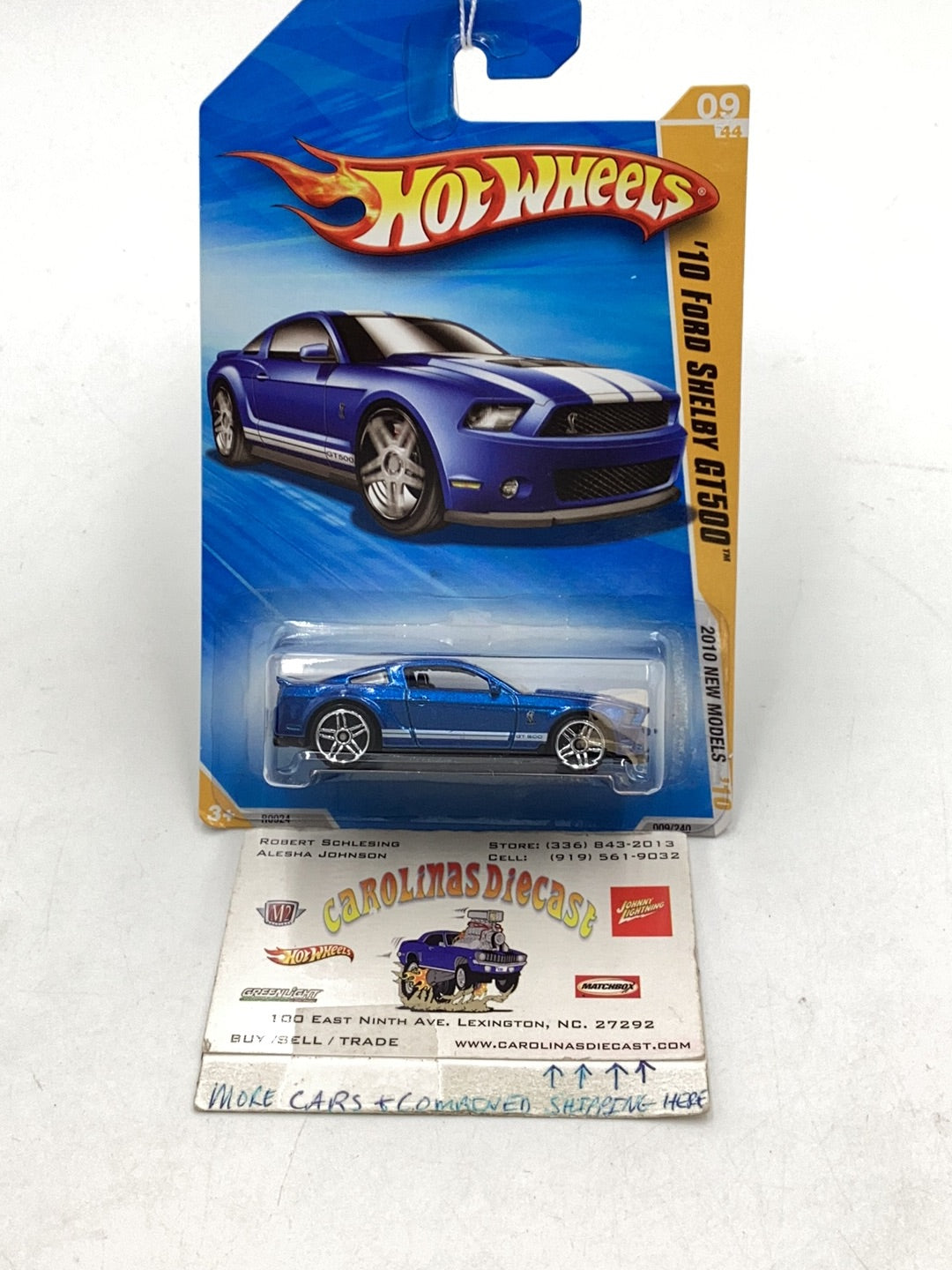 2010 Hot wheels #9 10 Ford Shelby GT500 Blue 22E