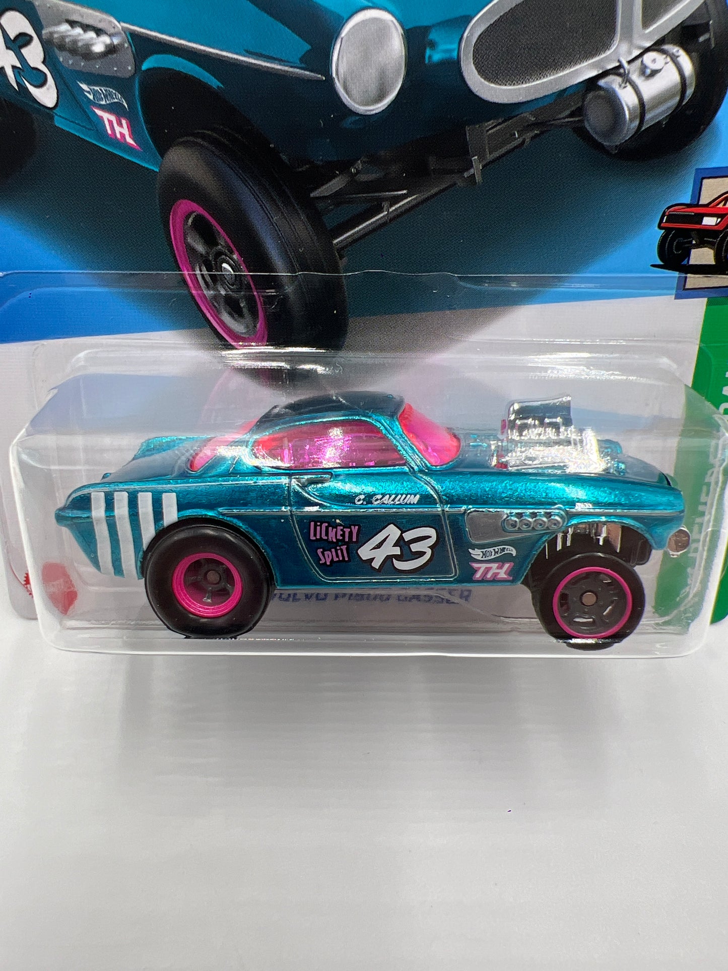 2024 Hot Wheels Super Treasure Hunt #153 Volvo P1800 Gasser Blue W/Protector