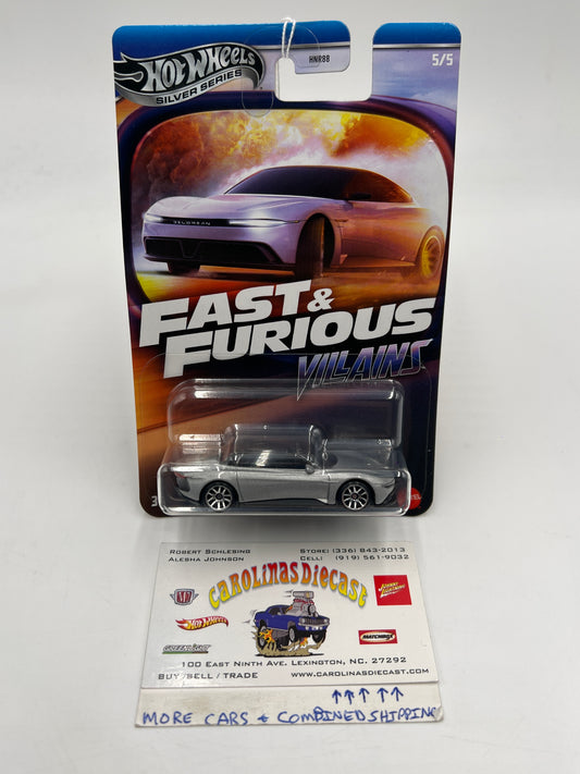 Hot Wheels Silver Series Fast & Furious Villains #5 2022 Delorean Alpha5 Silver 69G