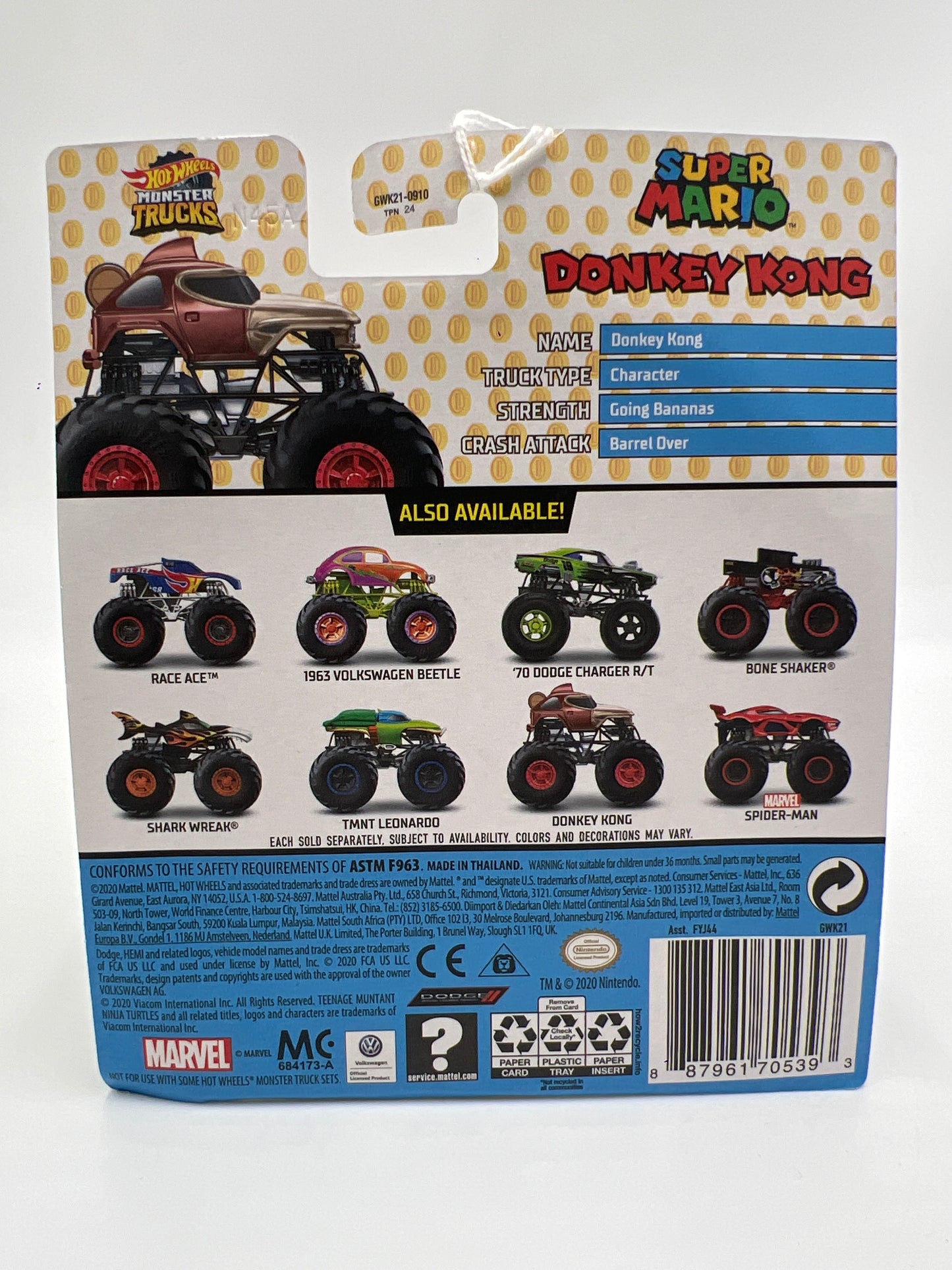 Hot Wheels Monster Trucks Super Mario #24 Donkey Kong 132C
