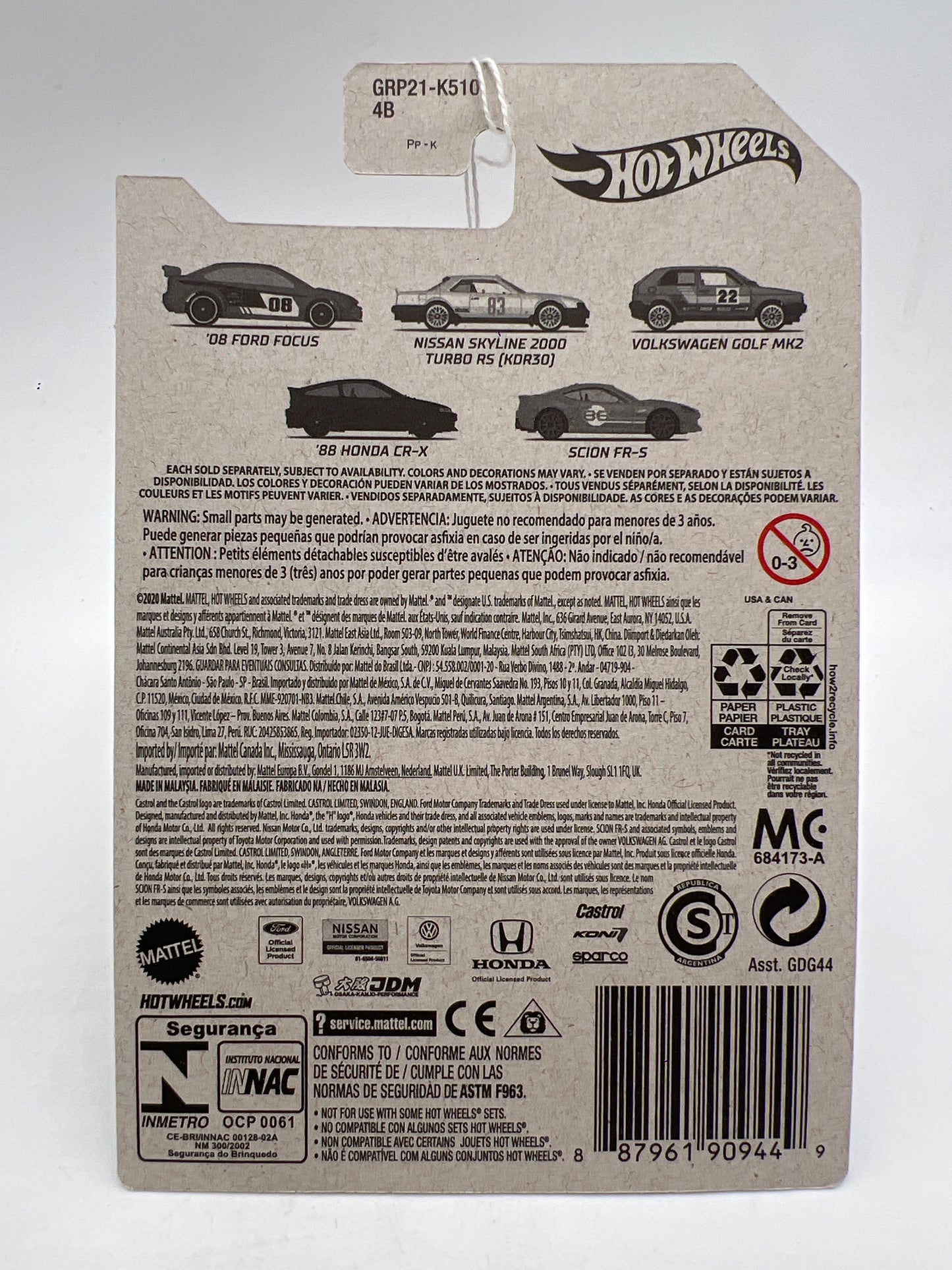 2021 Hot Wheels Cult Racers #4 88 Honda CR-X Black 154C