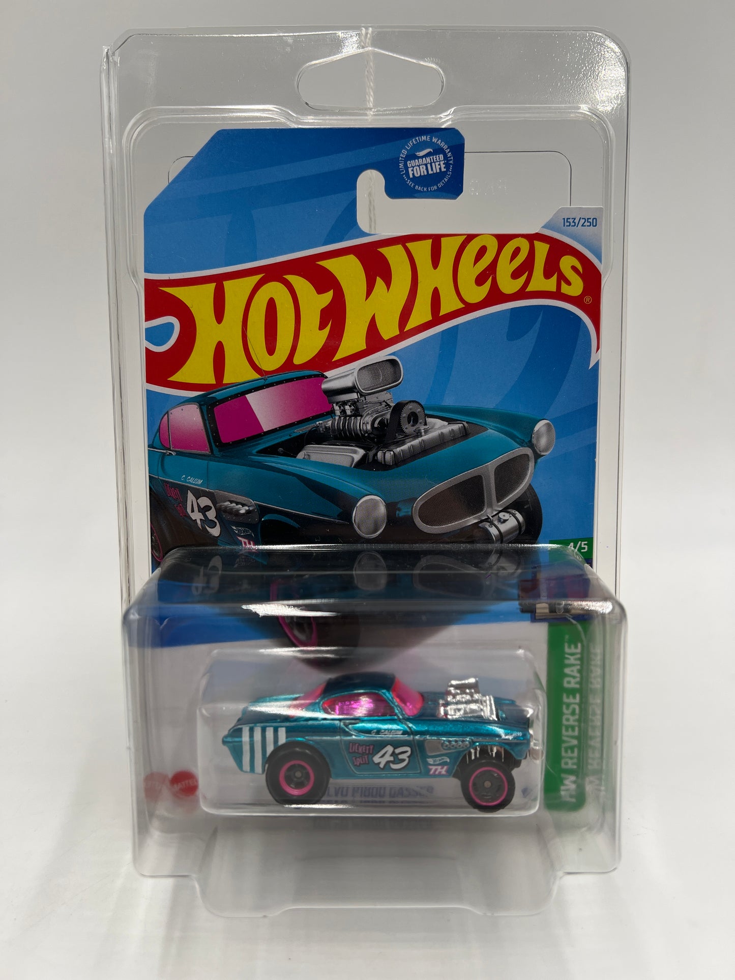 2024 Hot Wheels Super Treasure Hunt #153 Volvo P1800 Gasser Blue W/Protector