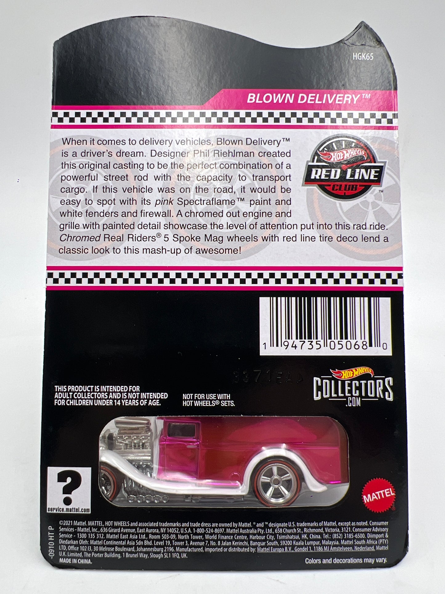 2022 Hot Wheels RLC Club Exclusive Blown Delivery Pink W/Protector
