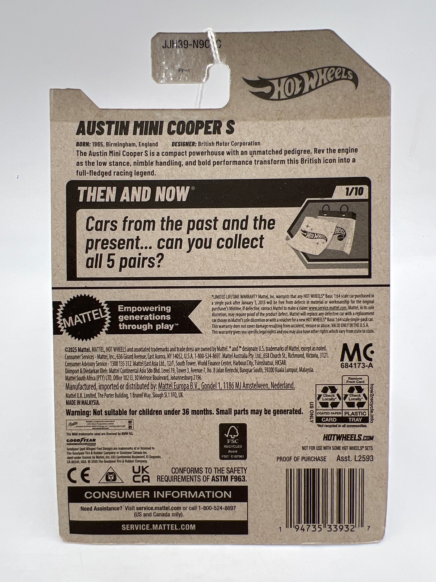 2026 Hot Wheels C Case Then And Now #71 Austin Mini Cooper S Green 66D